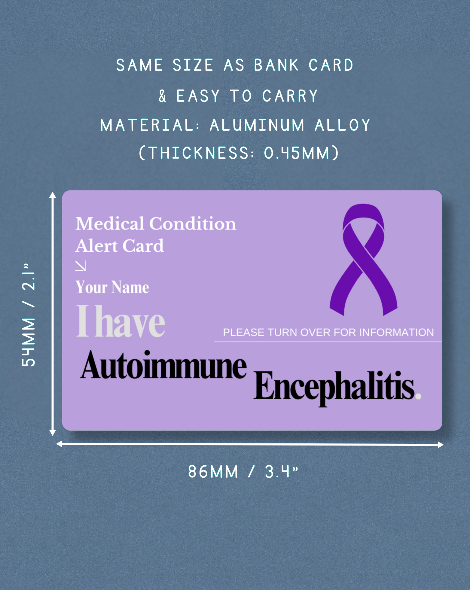 Autoimmune Encephalitis Medical Alert Card