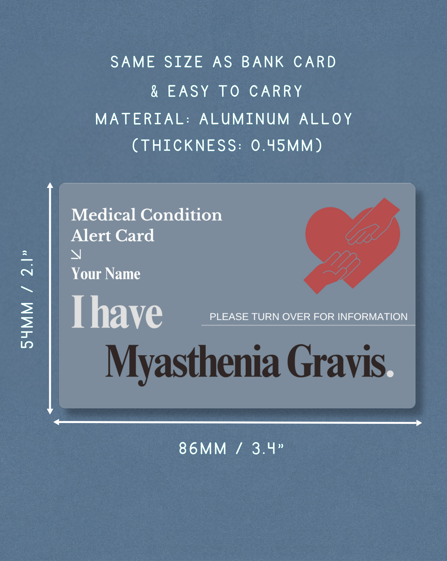 Myasthenia Gravis Medical Alert Card