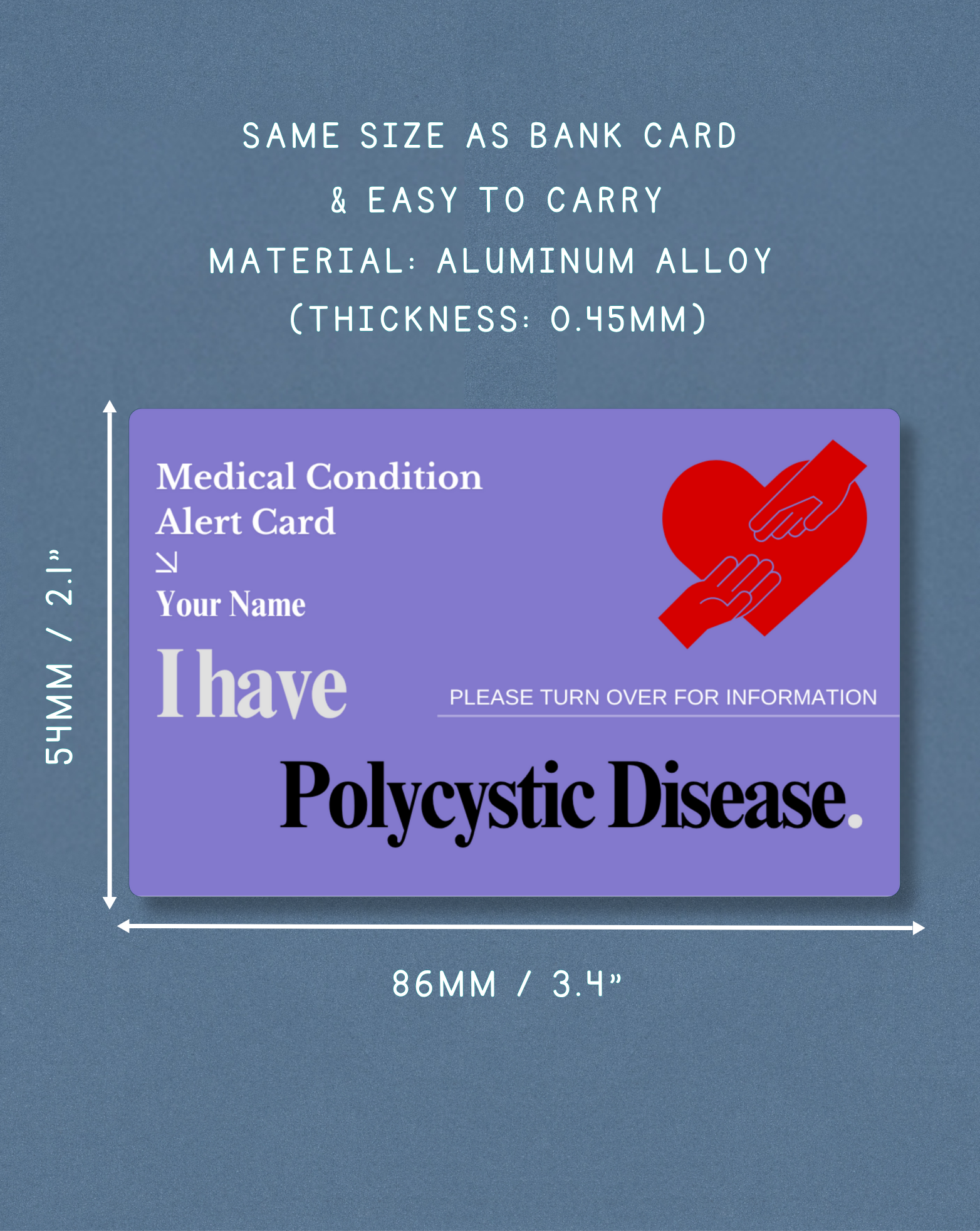Polycystic Disease Medical Alert Card
