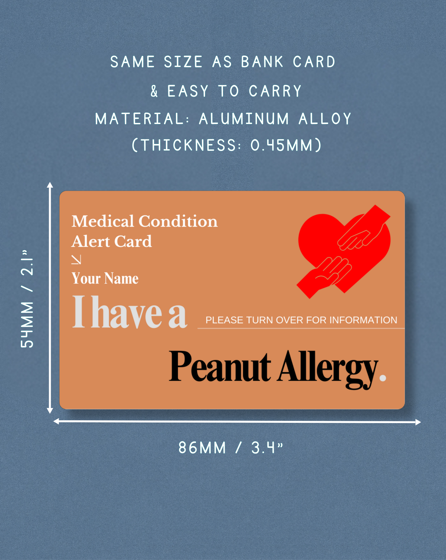Peanut Allergy Alert Card