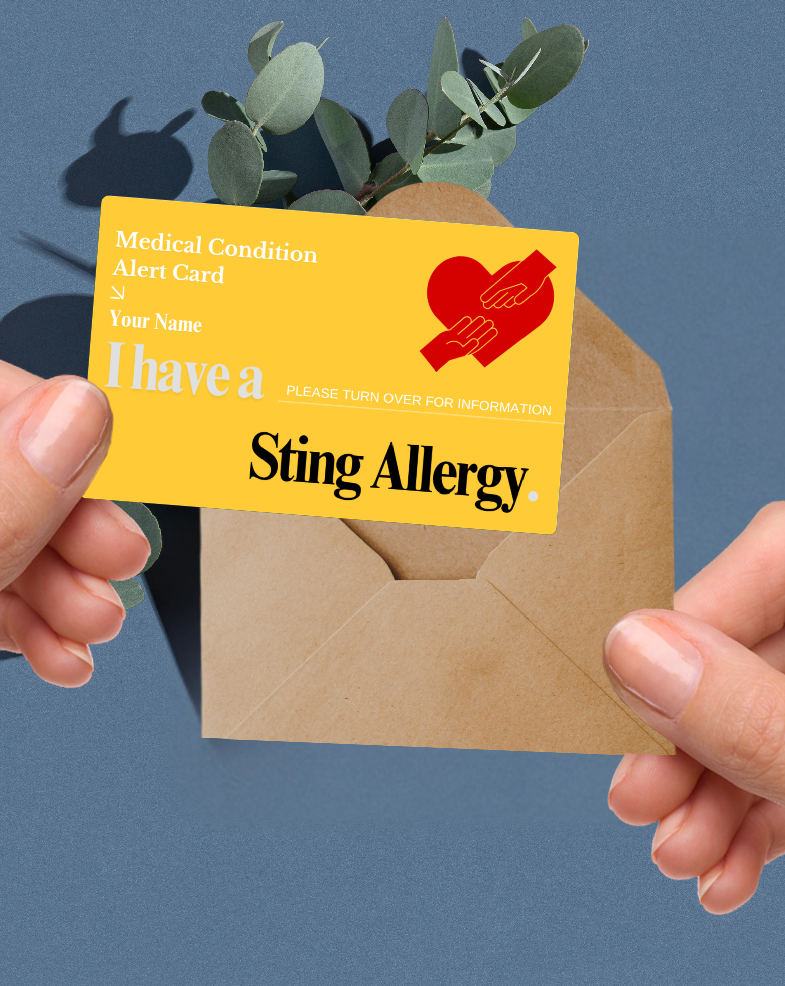Sting Allergy Alert Card