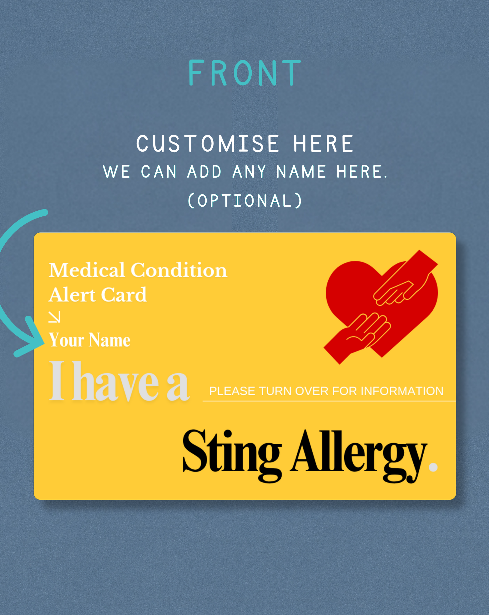 Sting Allergy Alert Card