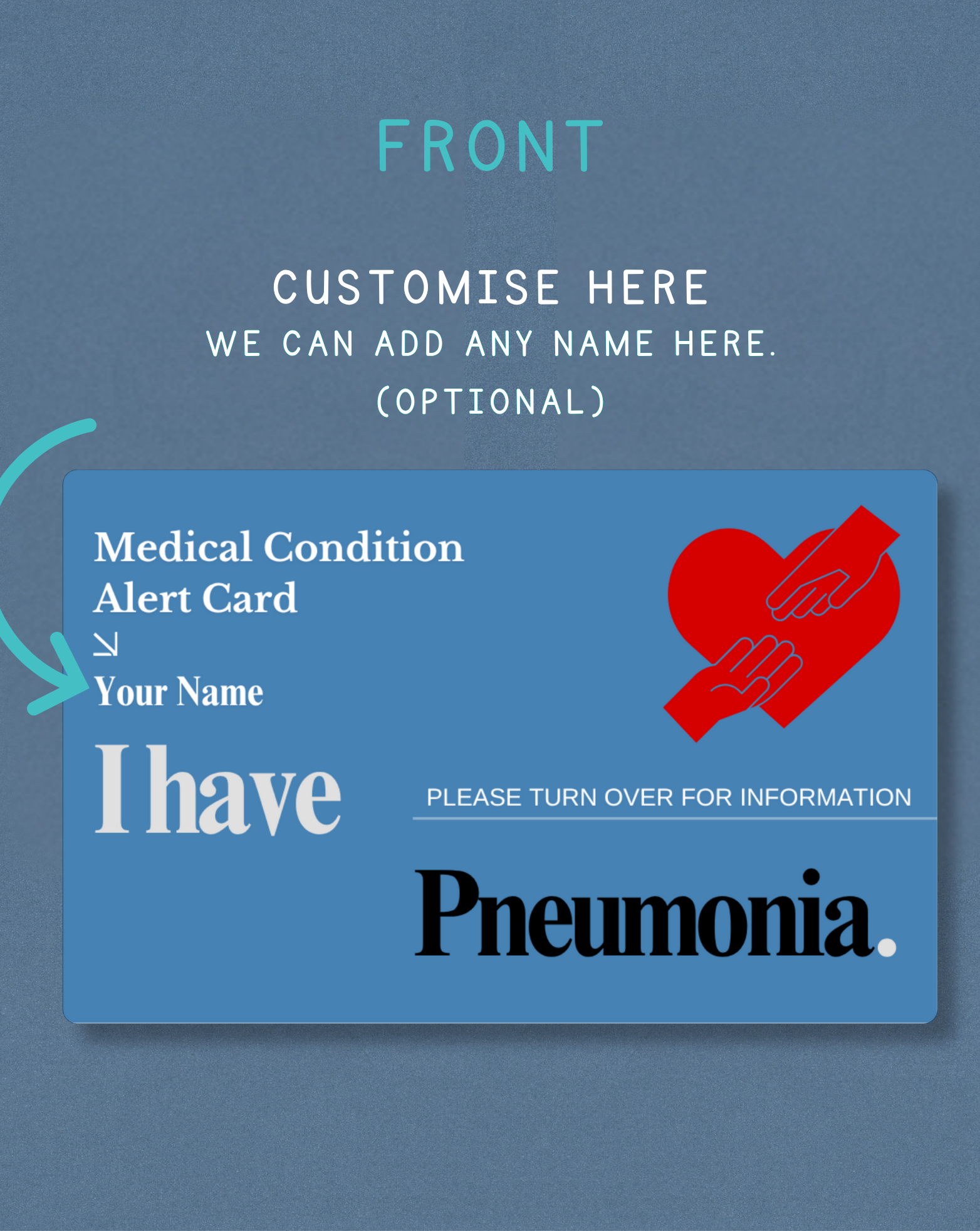 Pneumonia Medical Alert Card