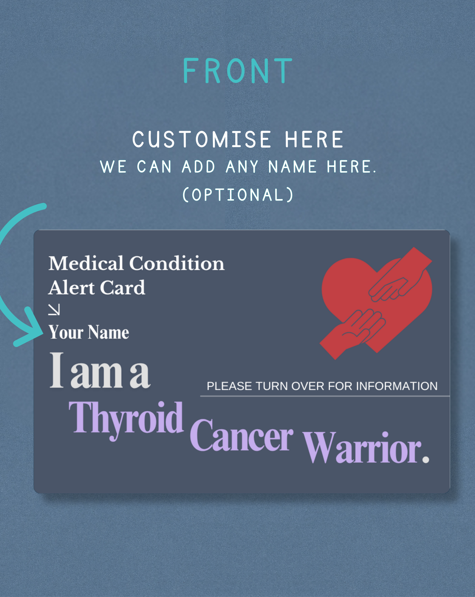 Thyroid Cancer Warrior Medical Alert Card