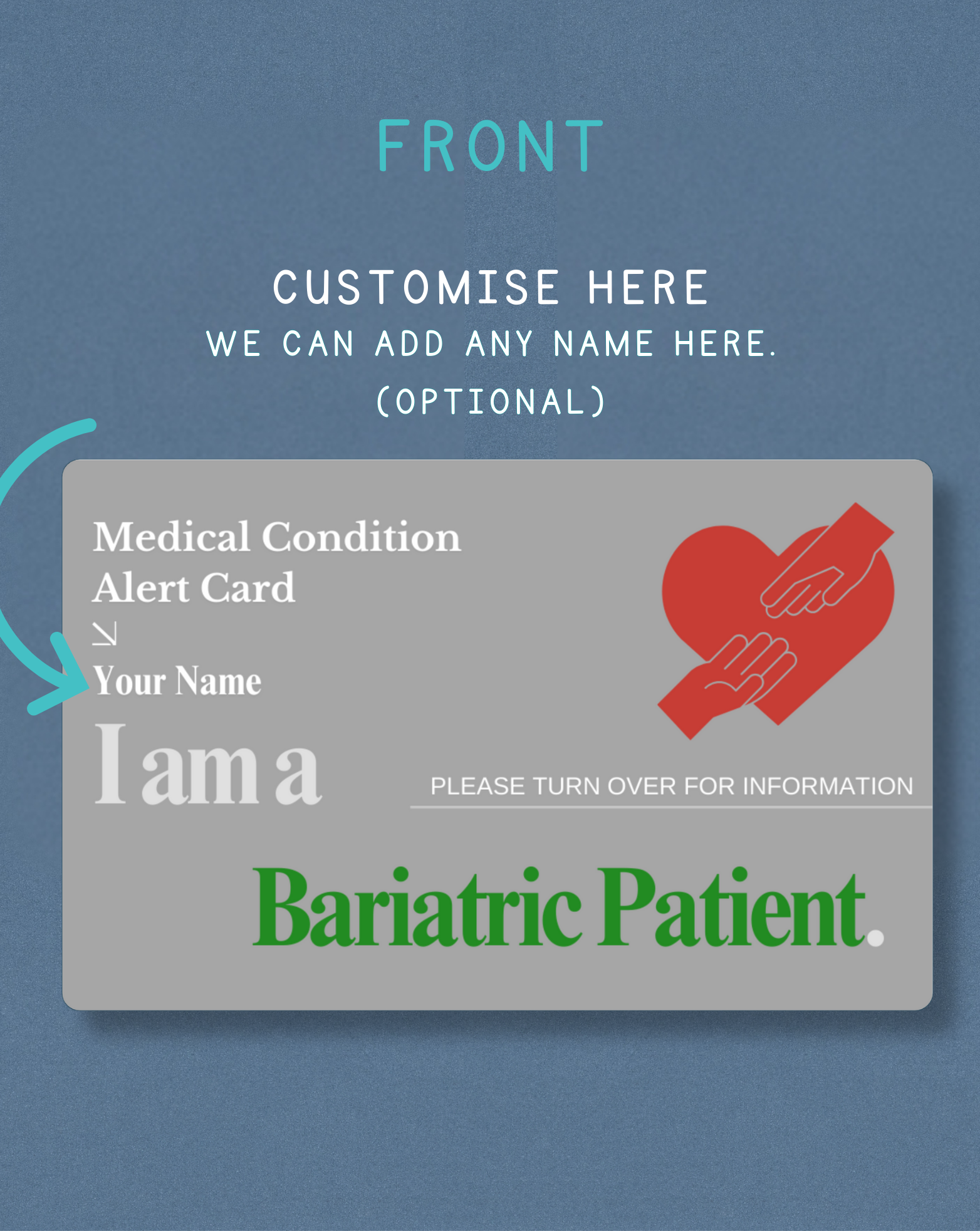 Bariatric Patient Medical Alert Card