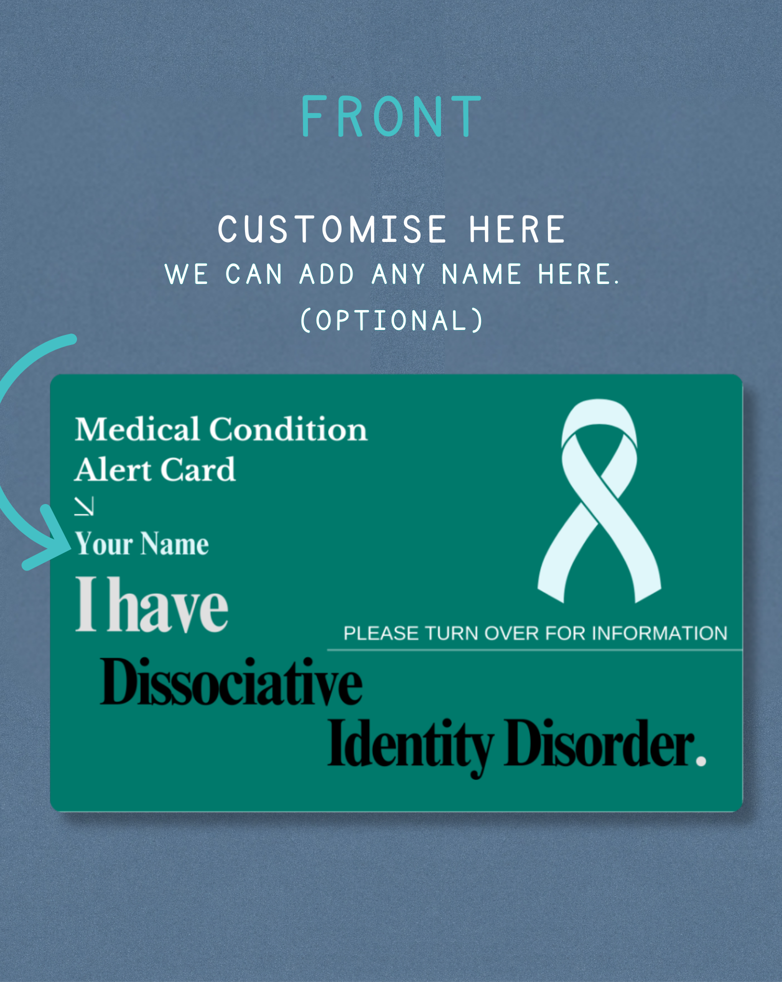 Dissociative Identity Disorder Medical Alert Card