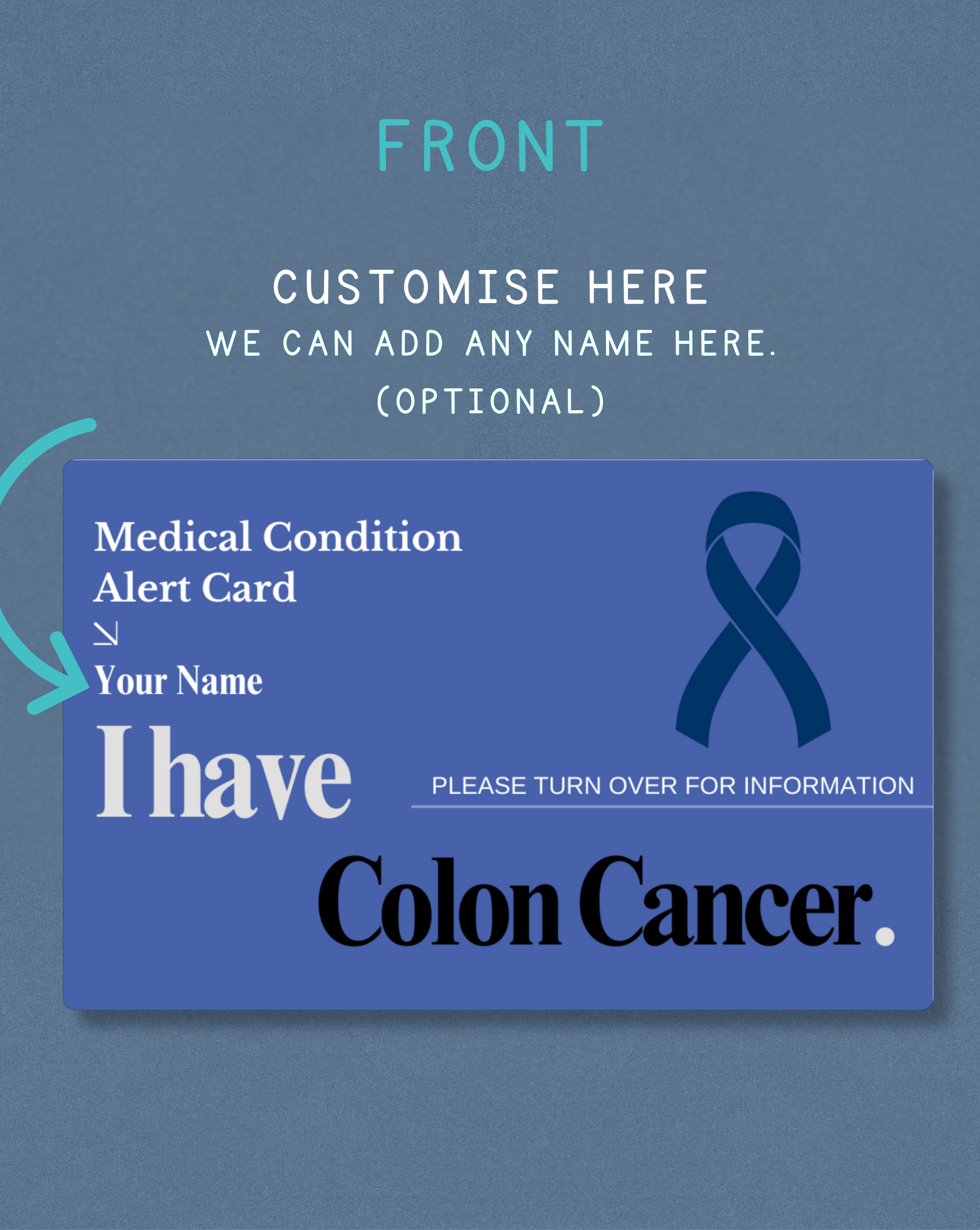 Colon Cancer Medical Alert Card