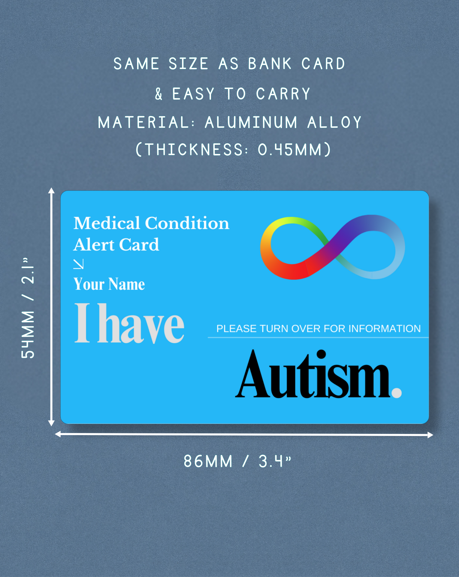 Autism Medical Alert Card