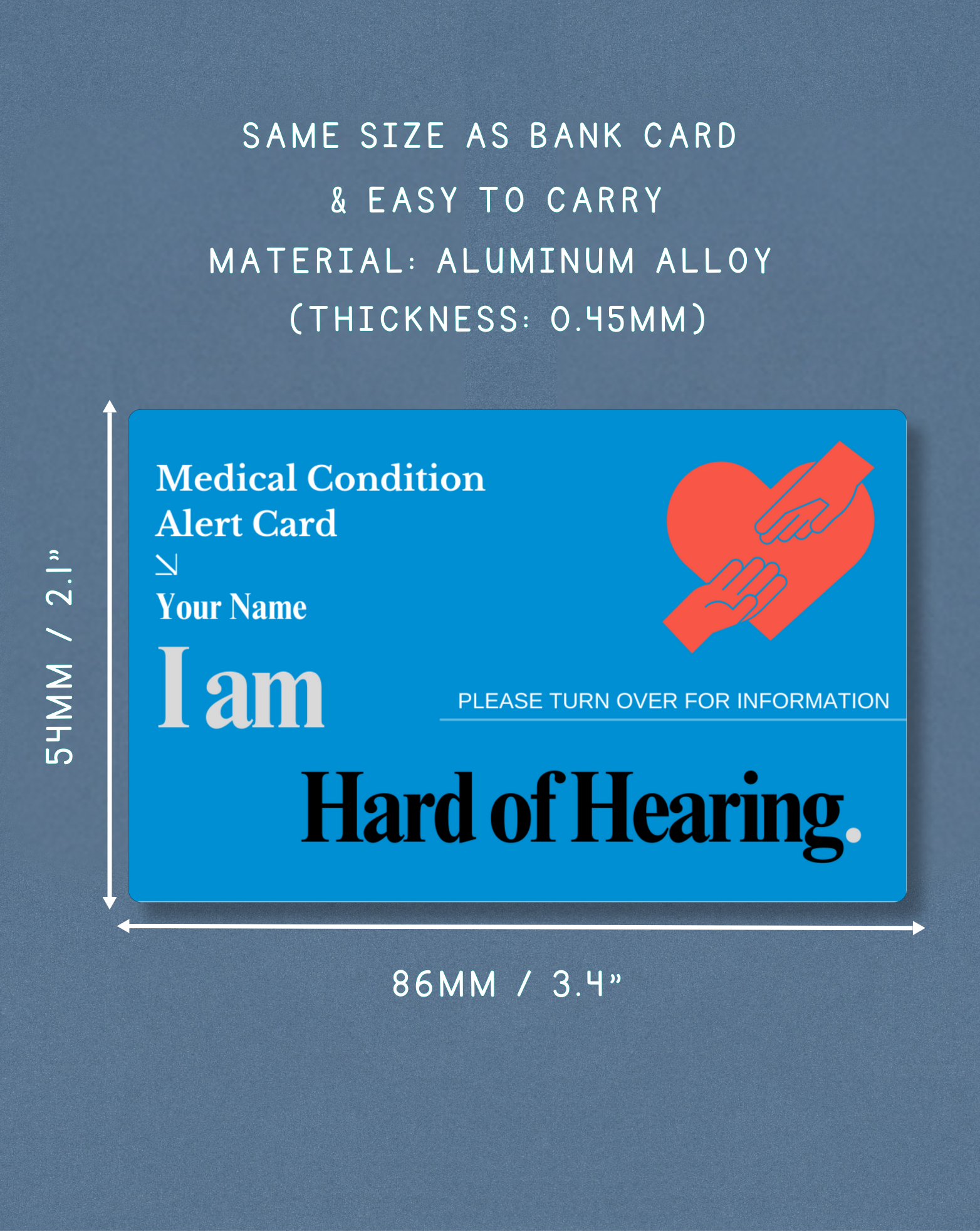 Hard of Hearing Medical Alert Card