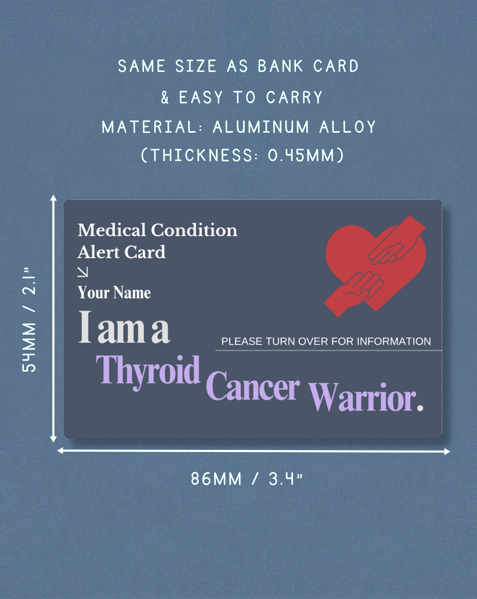 Thyroid Cancer Warrior Medical Alert Card