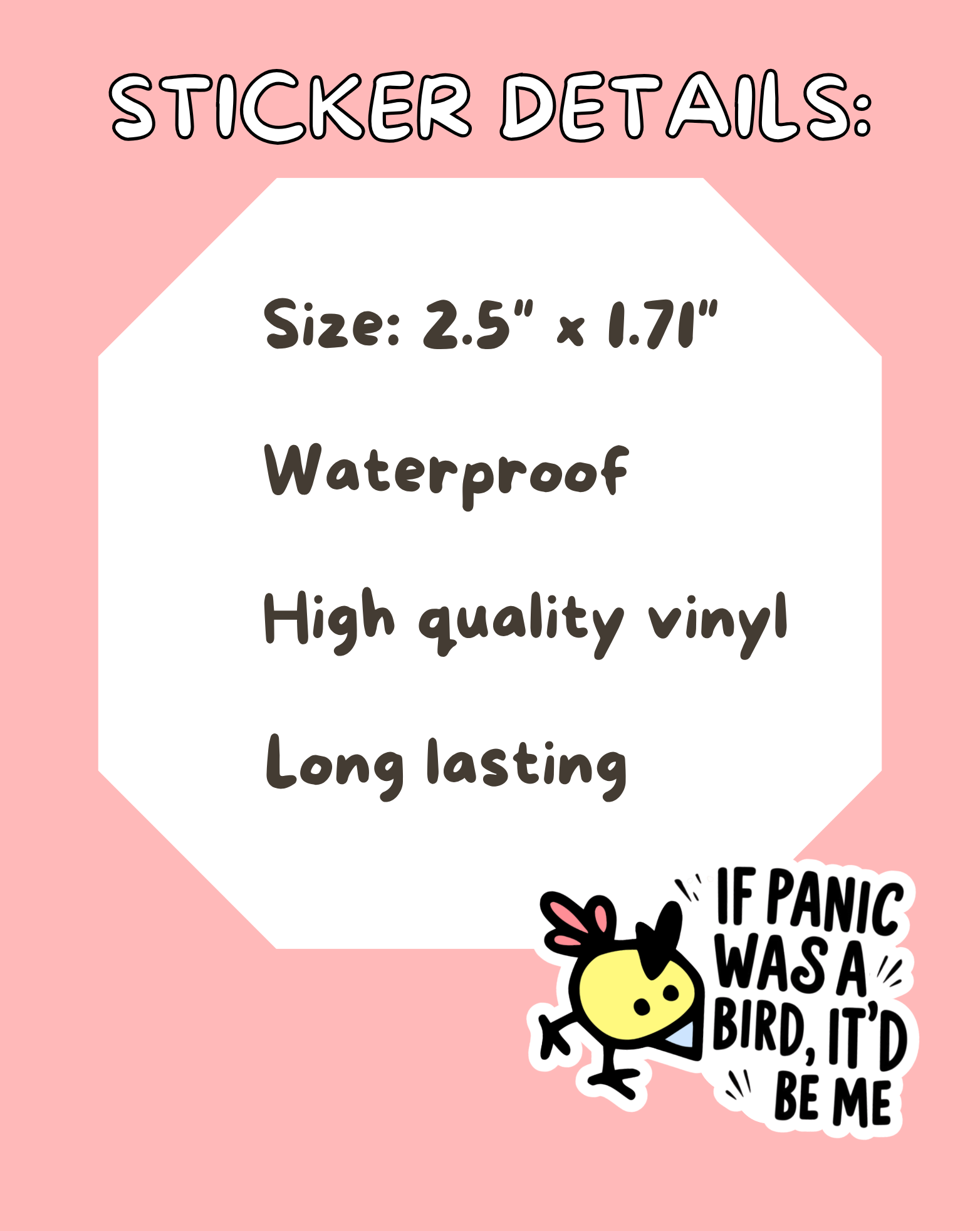 Panic Bird Sticker