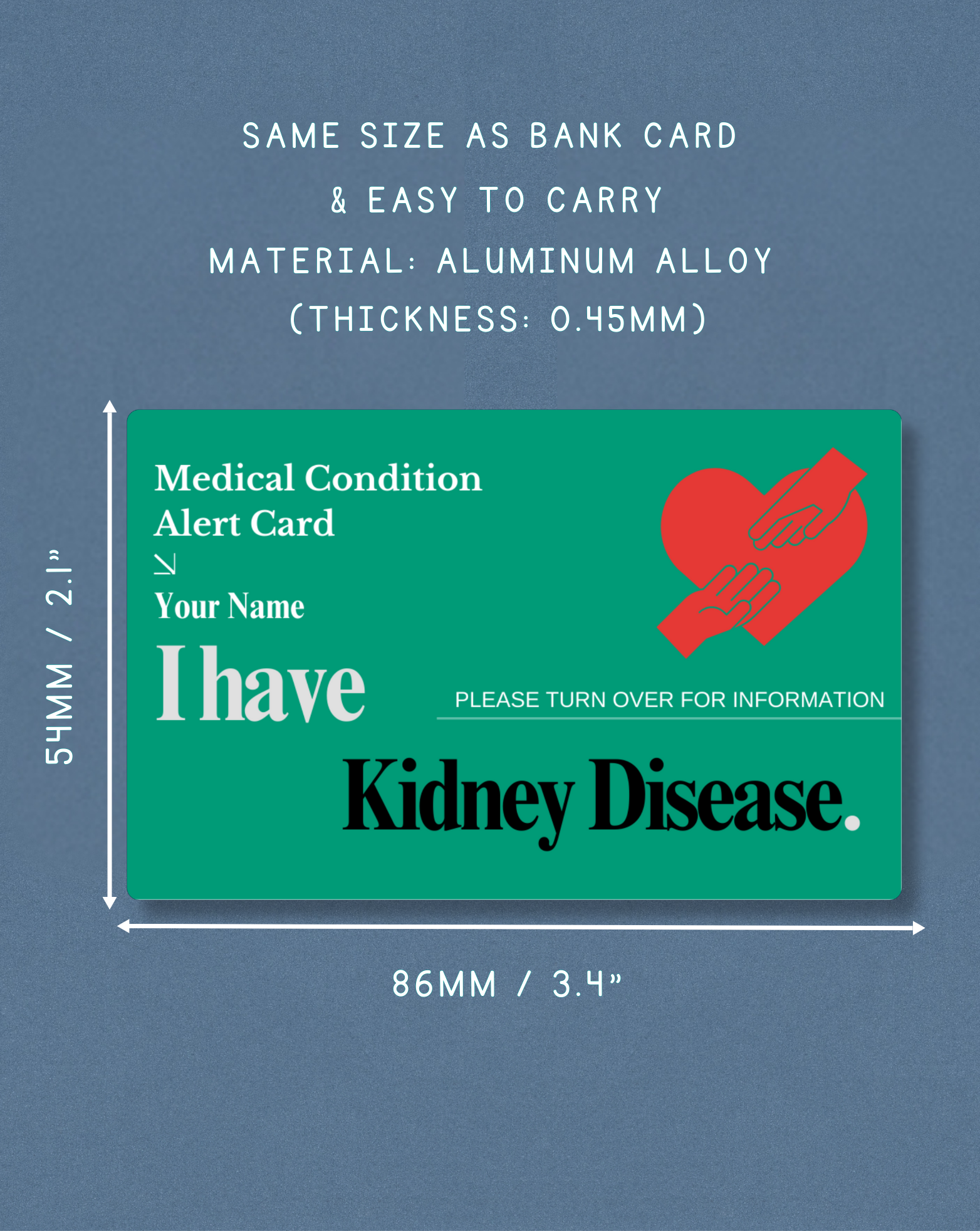 Kidney Disease Medical Alert Card