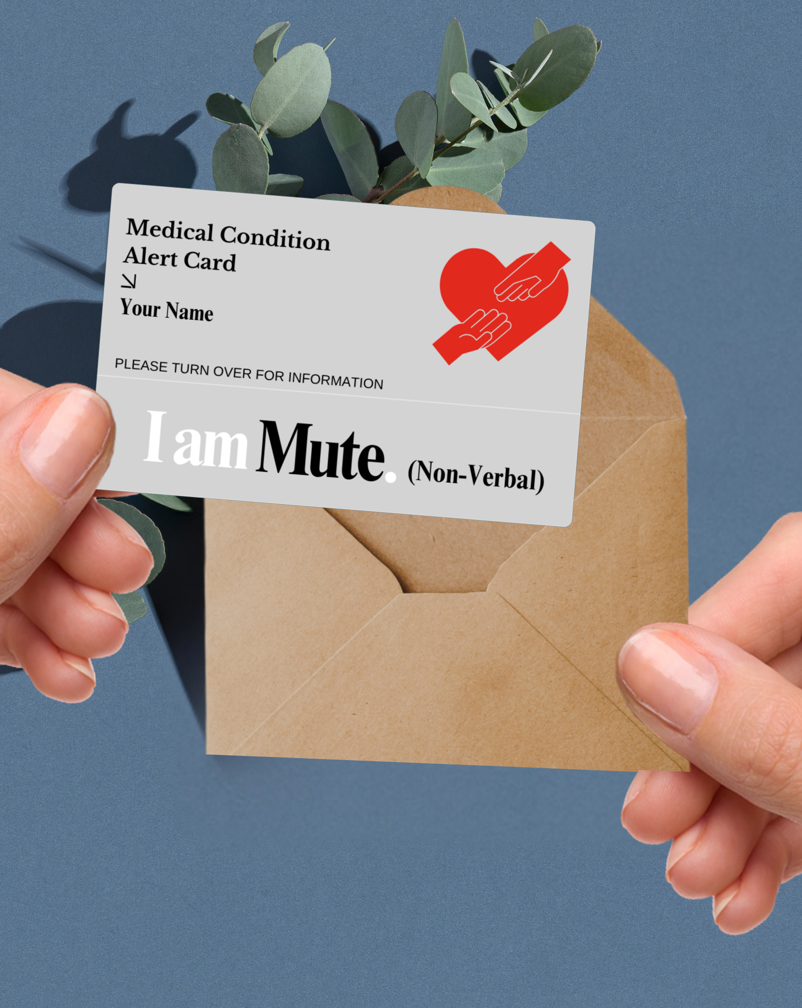 I am Mute (Non-Verbal) Medical Alert Card