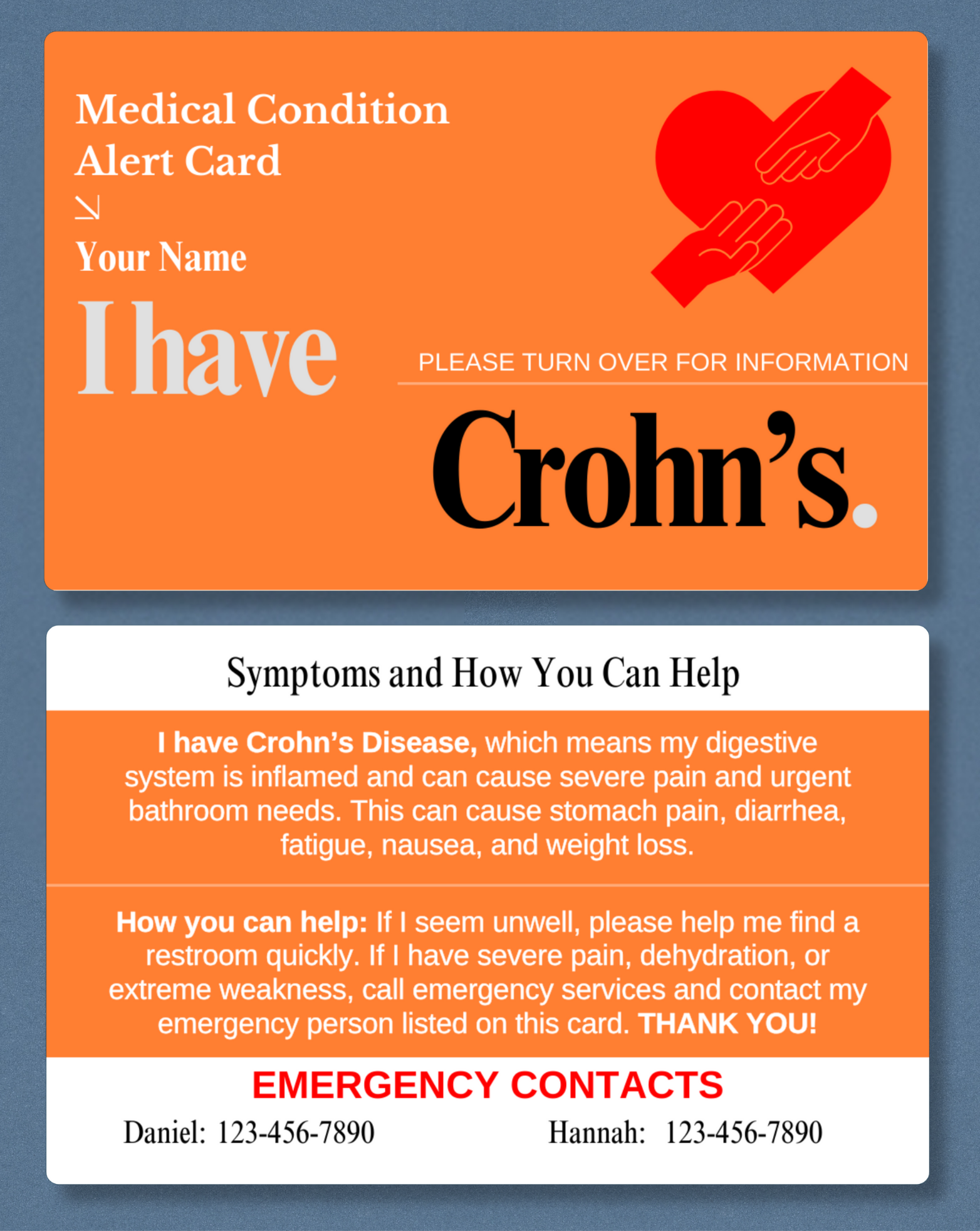 Crohn’s Medical Alert Card