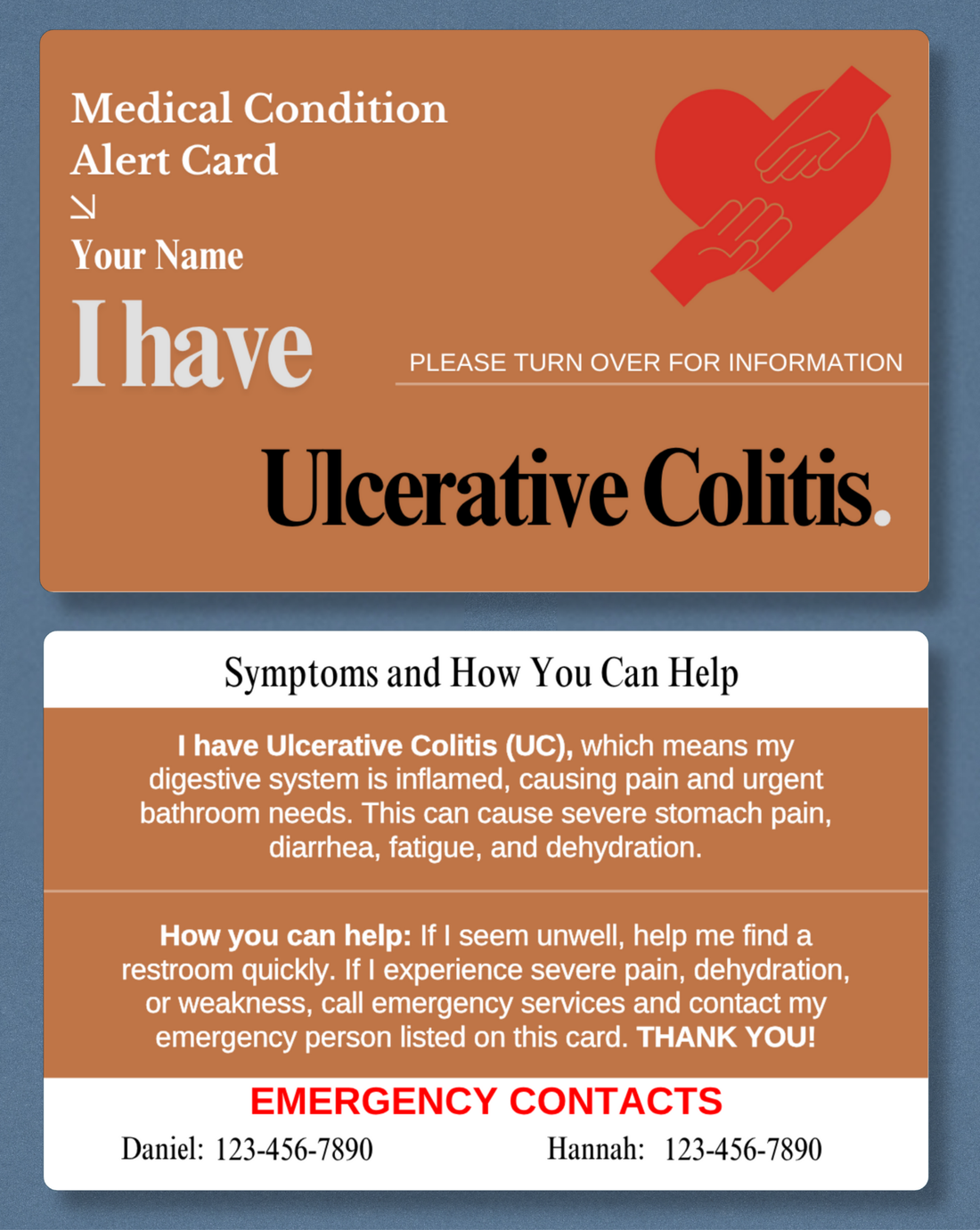 Ulcerative Colitis Medical Alert Card