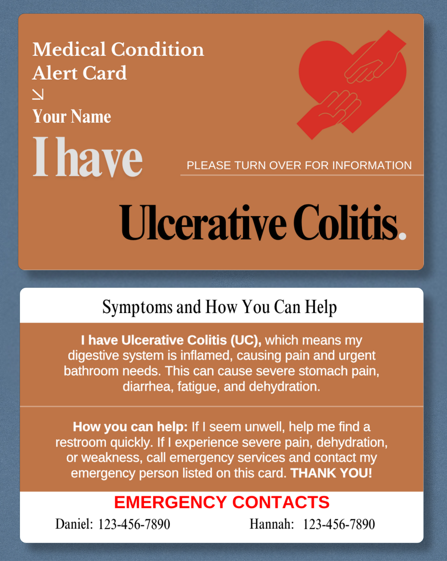 Ulcerative Colitis Medical Alert Card