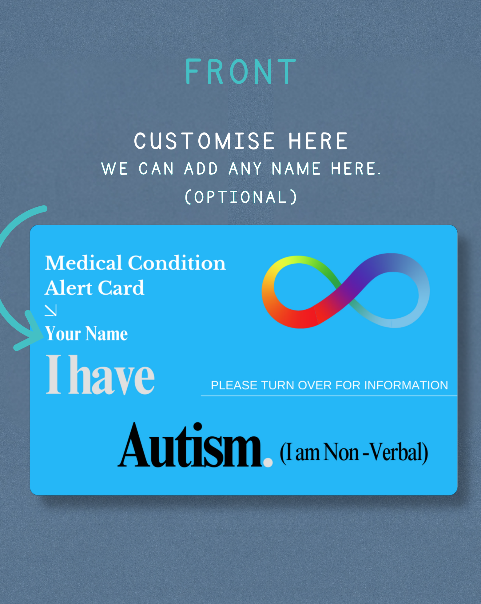 Autism (I am Non-Verbal) Medical Alert Card