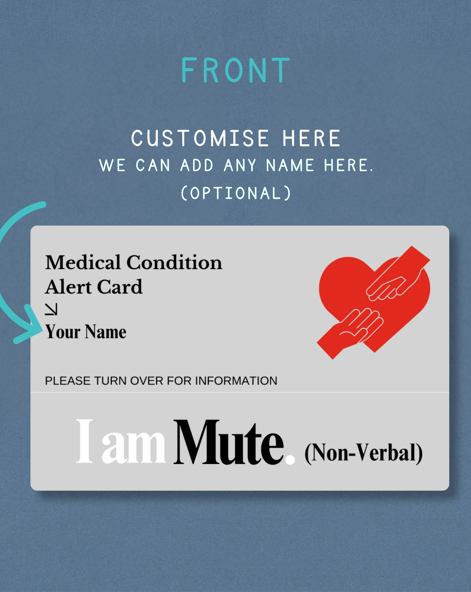 I am Mute (Non-Verbal) Medical Alert Card