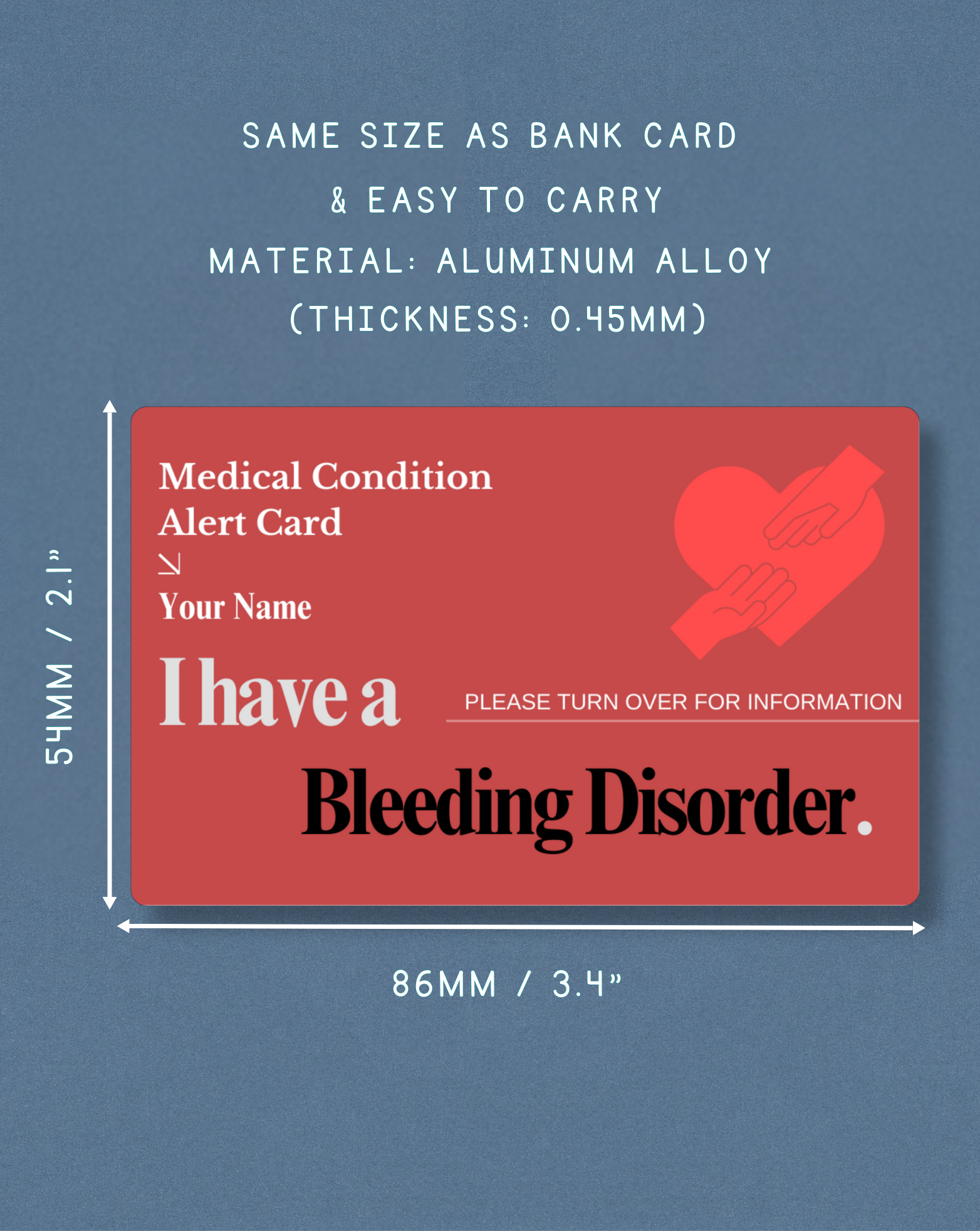 Bleeding Disorder Medical Alert Card
