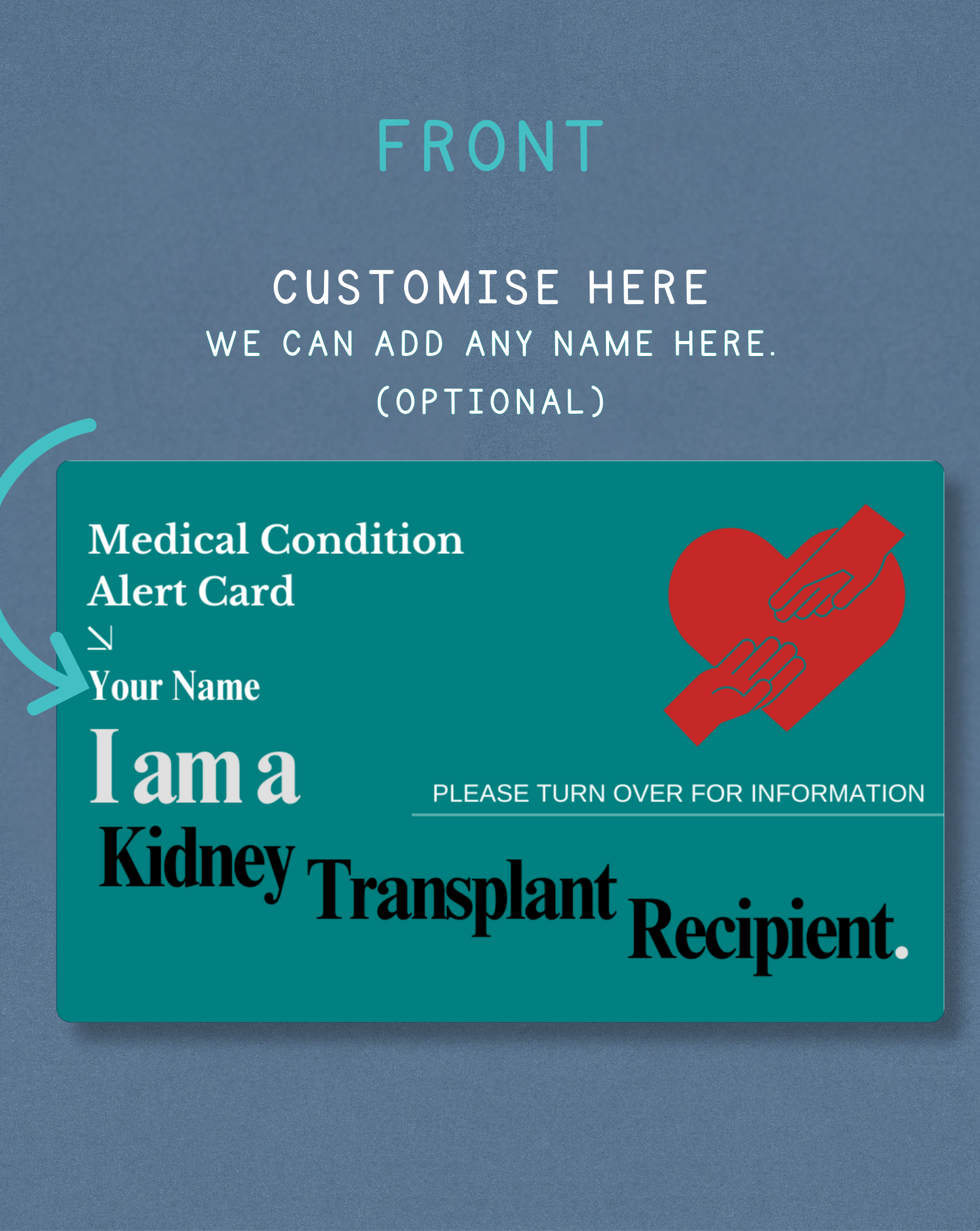 Kidney Transplant Recipient Medical Alert Card