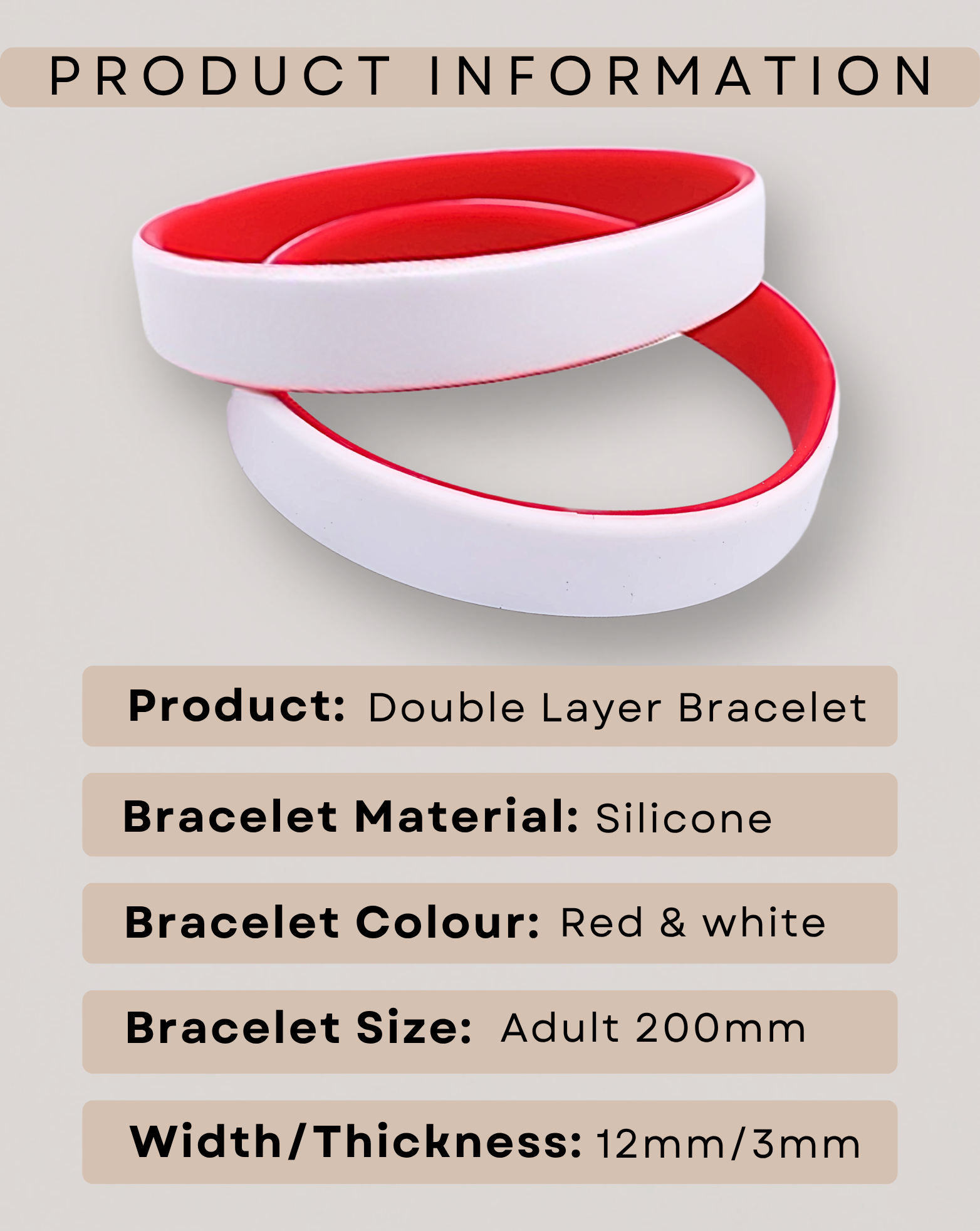 Personalised Medical Alert Bracelet (Red)