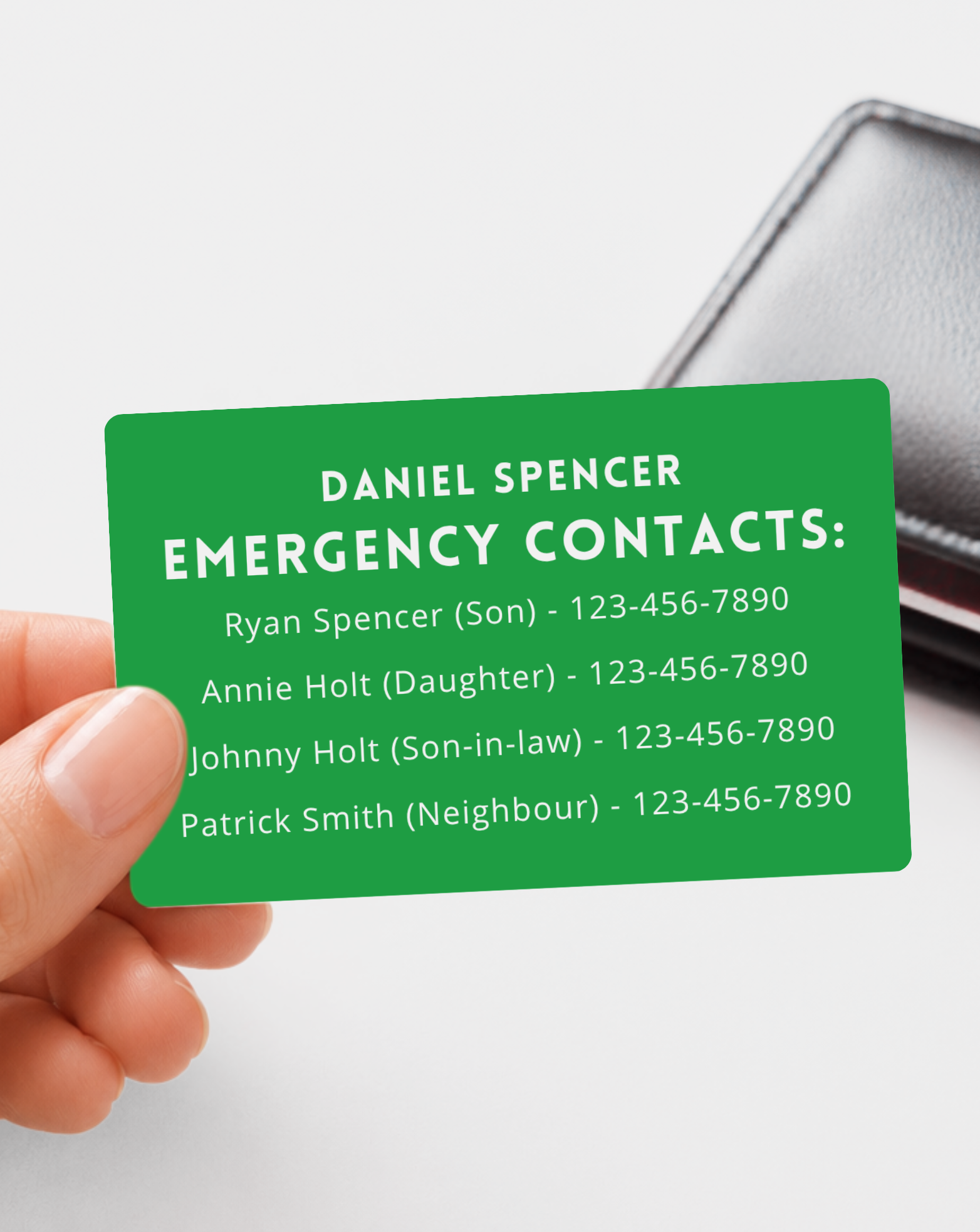 Emergency Contact Card (Green)