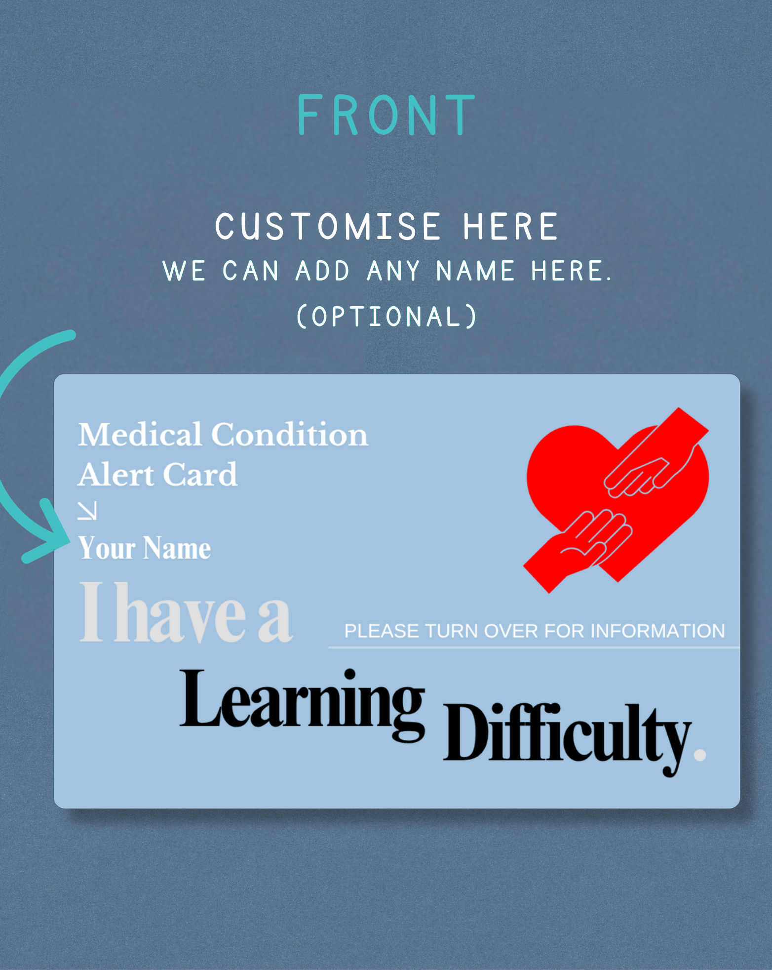 Learning Difficulty Medical Alert Card