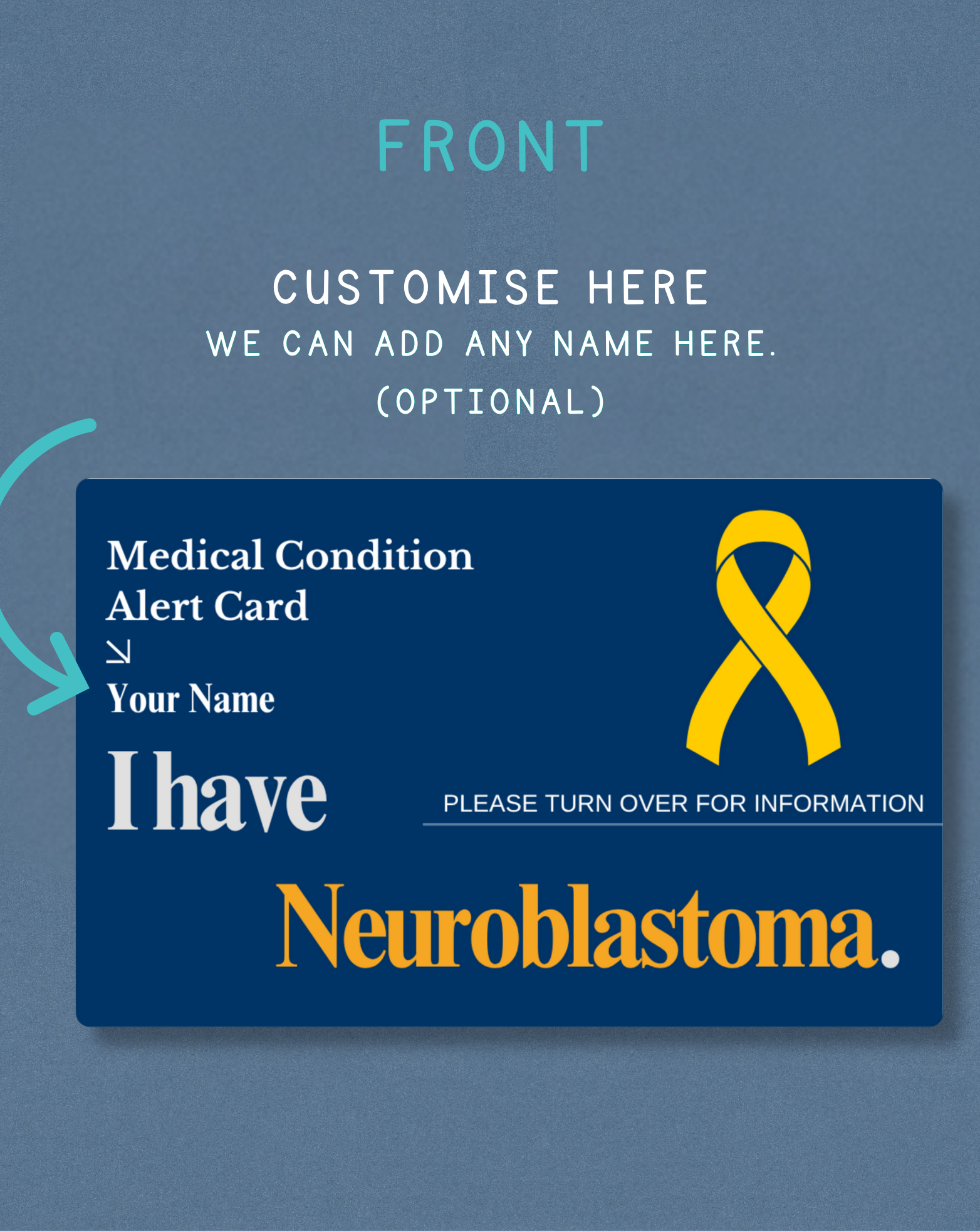 Neuroblastoma Medical Alert Card