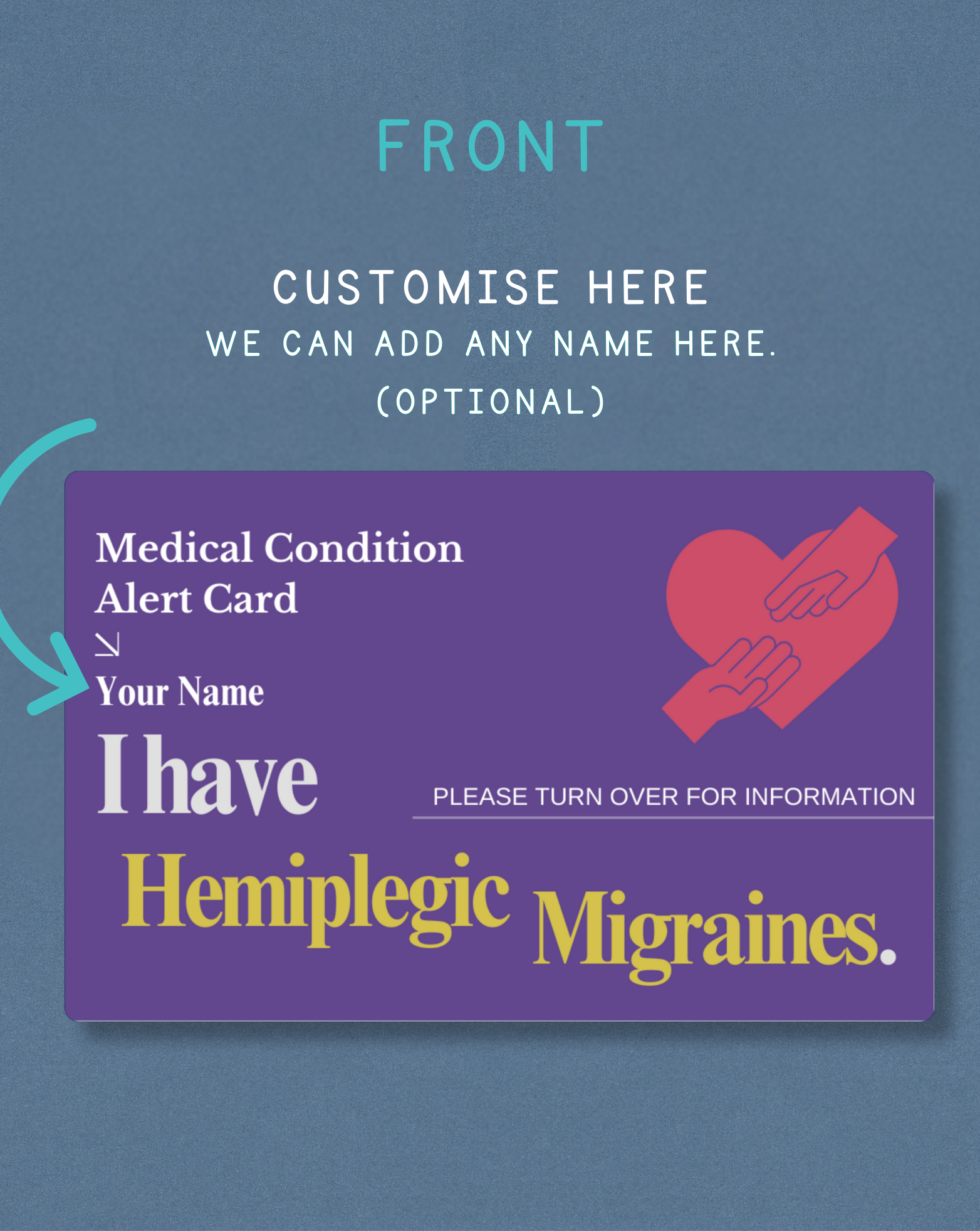 Hemiplegic Migraines Medical Alert Card