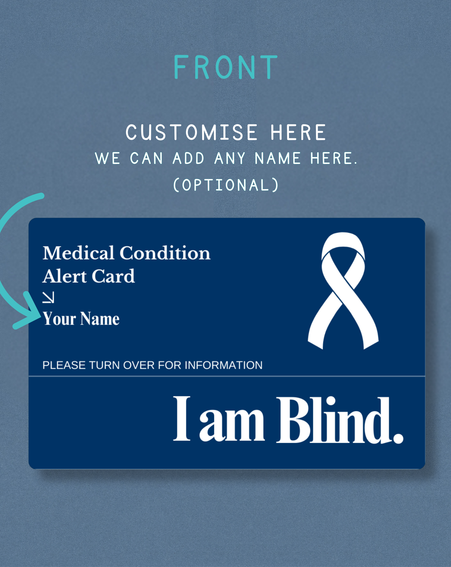 Blind Medical Alert Card