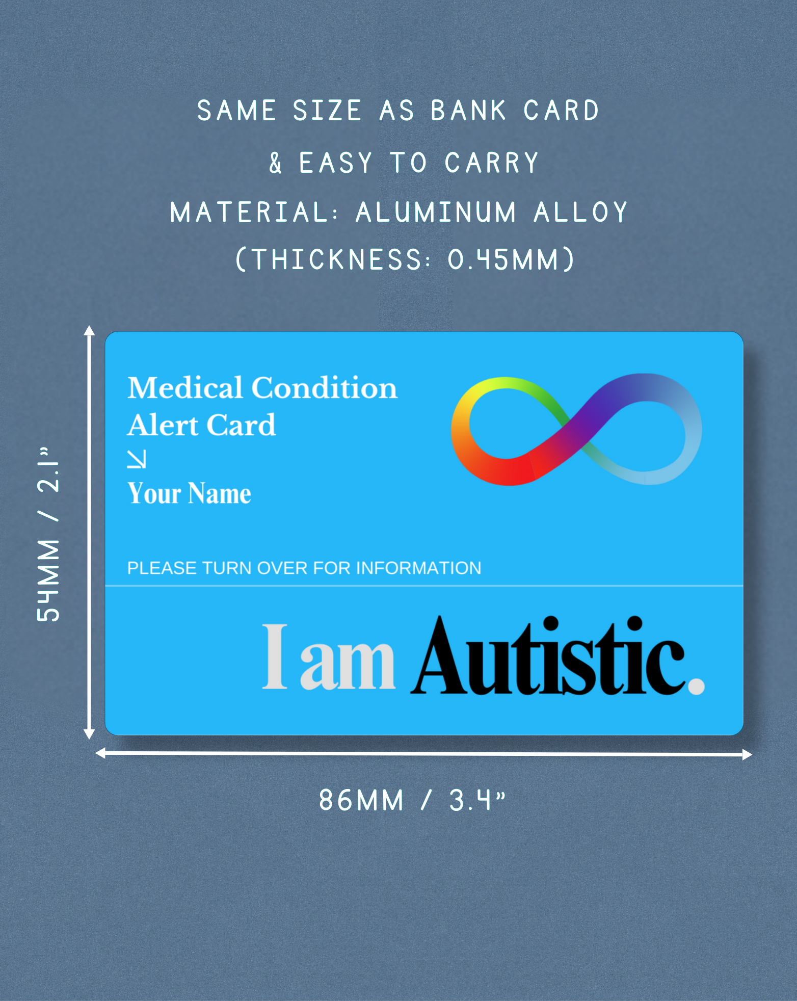 Autistic Medical Alert Card