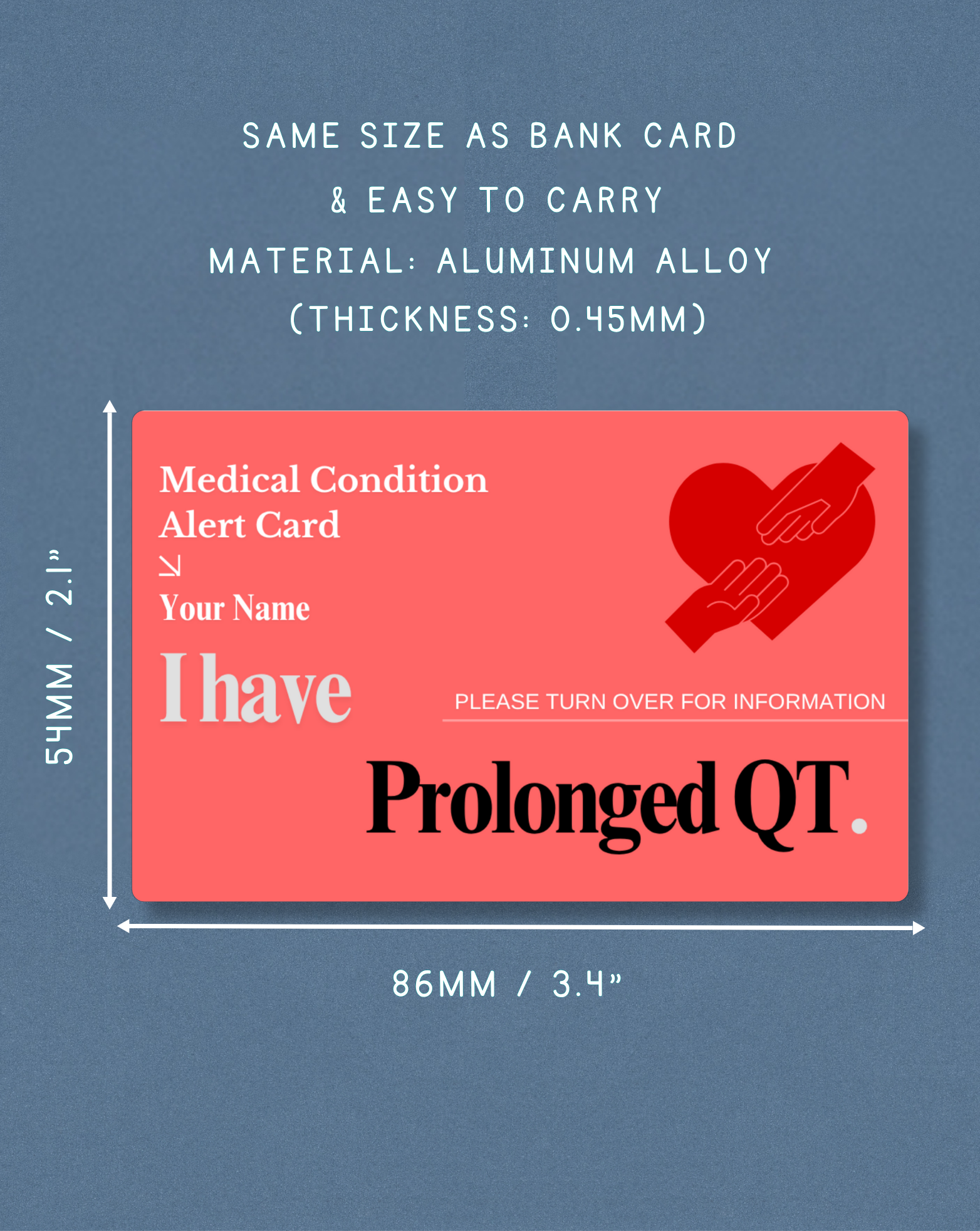 Prolonged QT Medical Alert Card