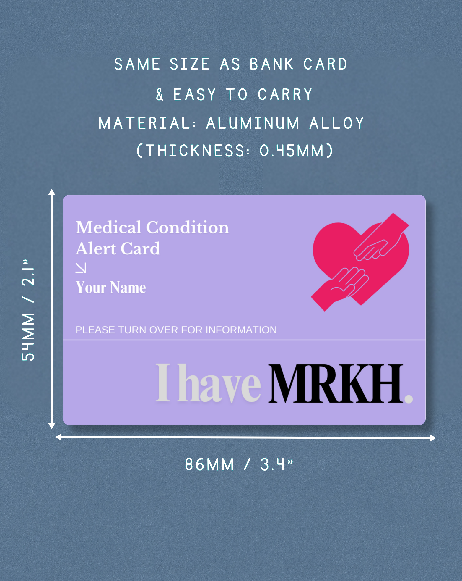 MRKH Medical Alert Card