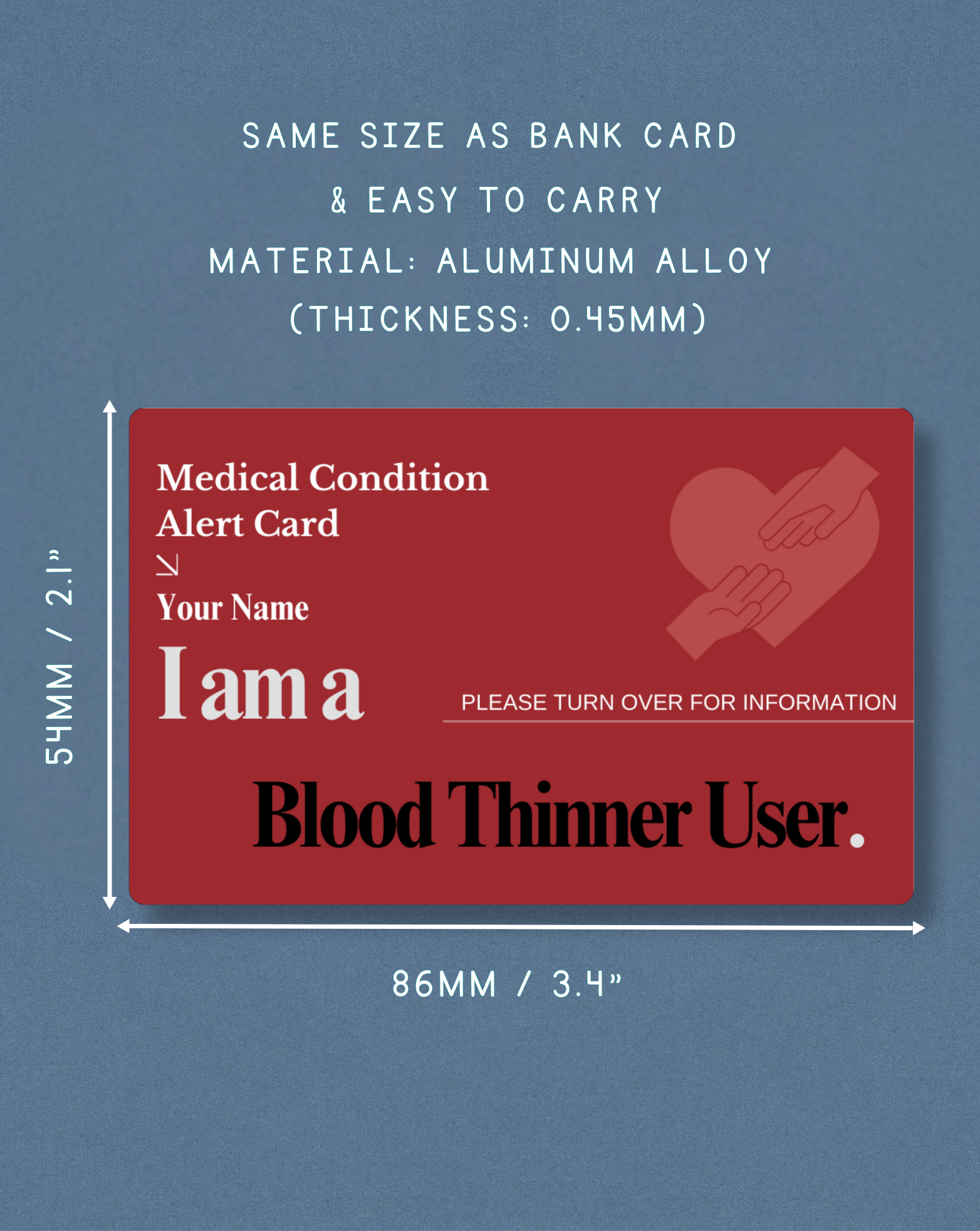 Blood Thinner User Medical Alert Card
