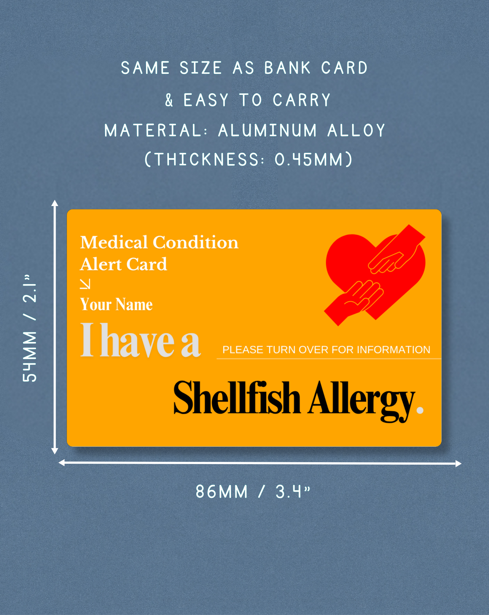 Shellfish Allergy Alert Card