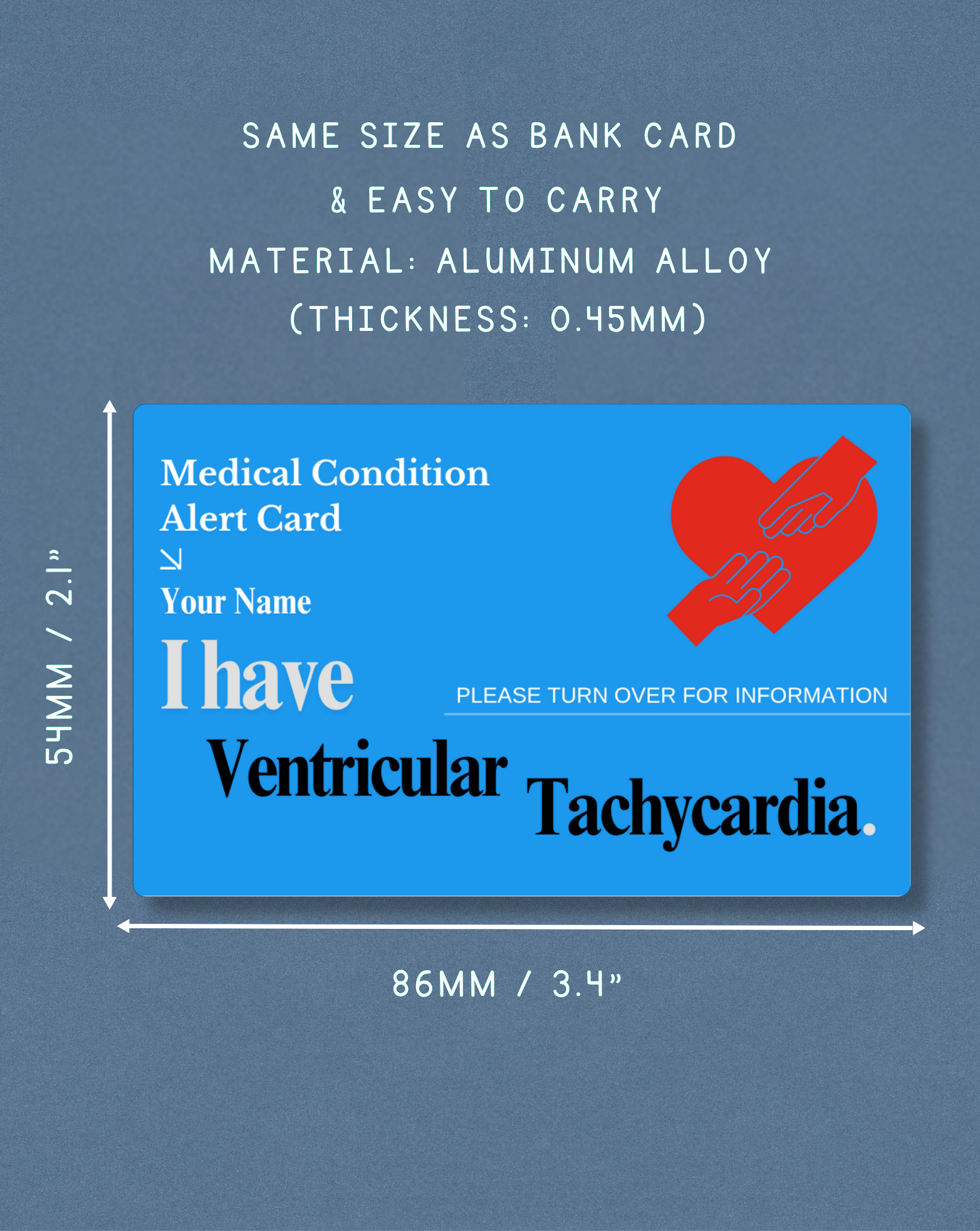 Ventricular Tachycardia Medical Alert Card