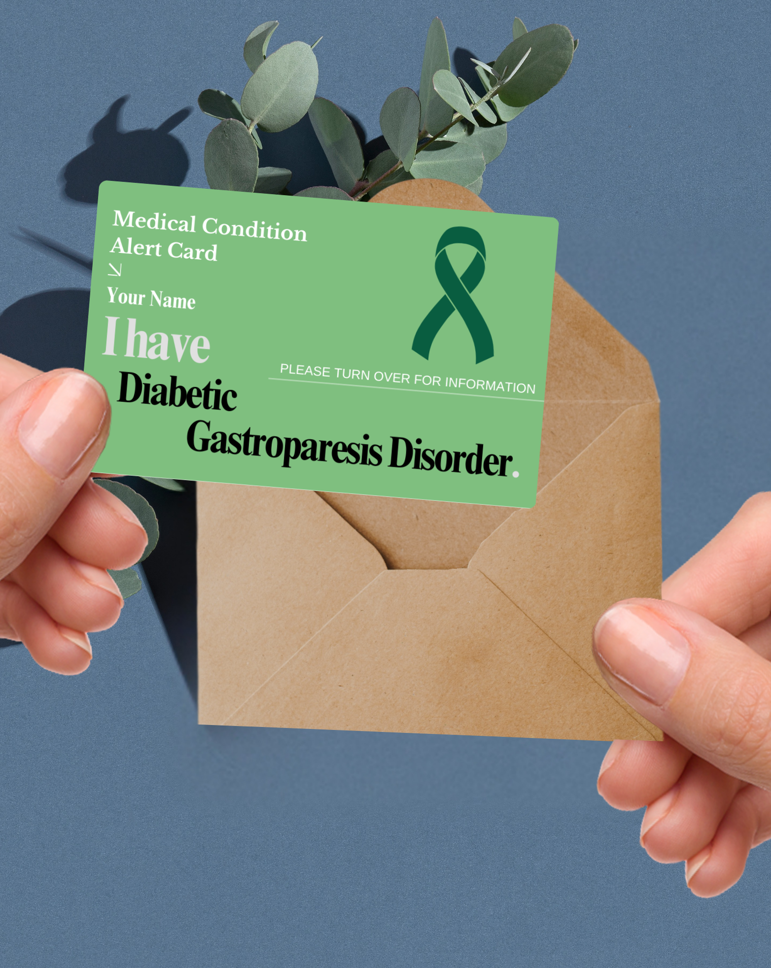 Diabetic Gastroparesis Disorder Medical Alert Card
