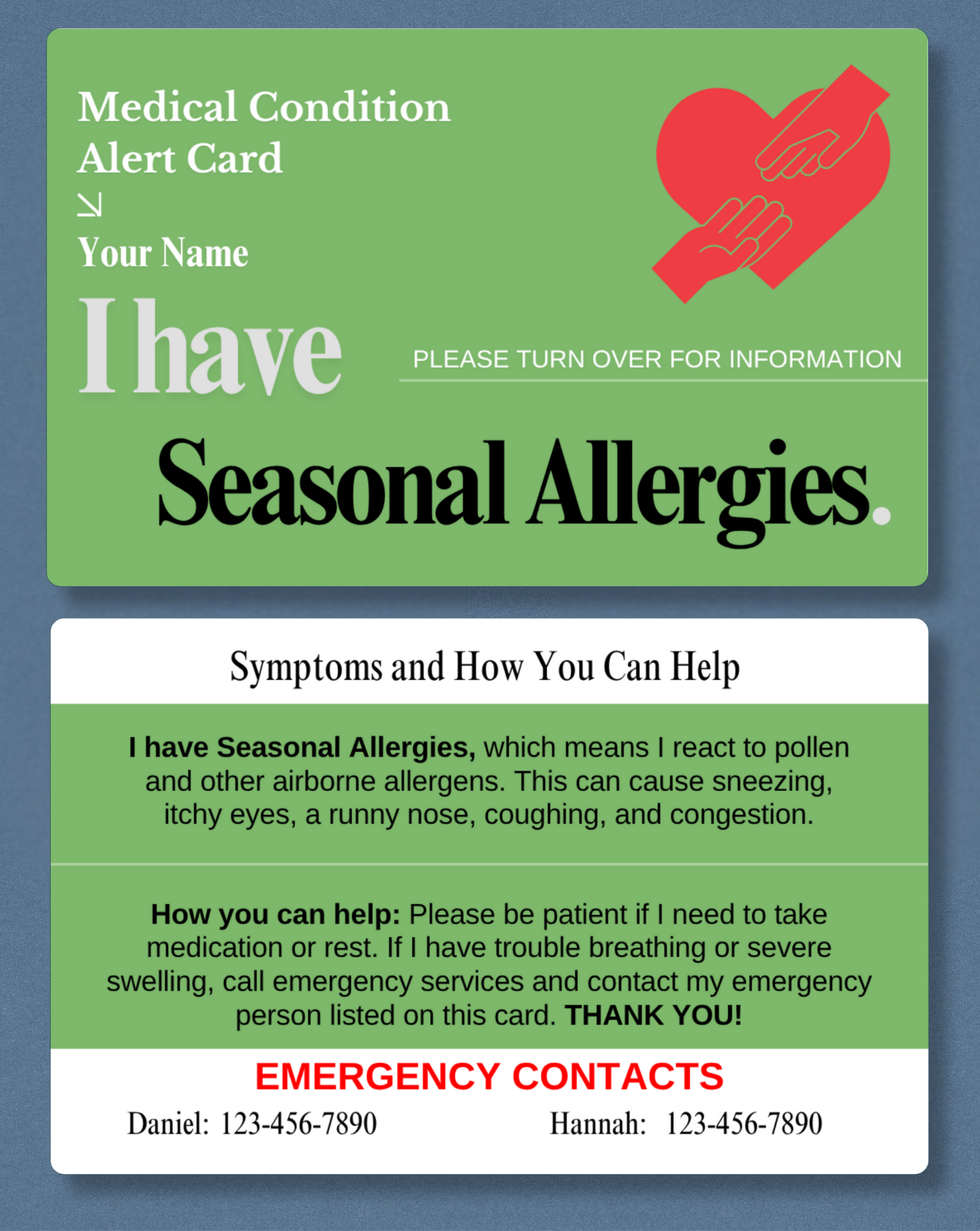 Seasonal Allergies Alert Card