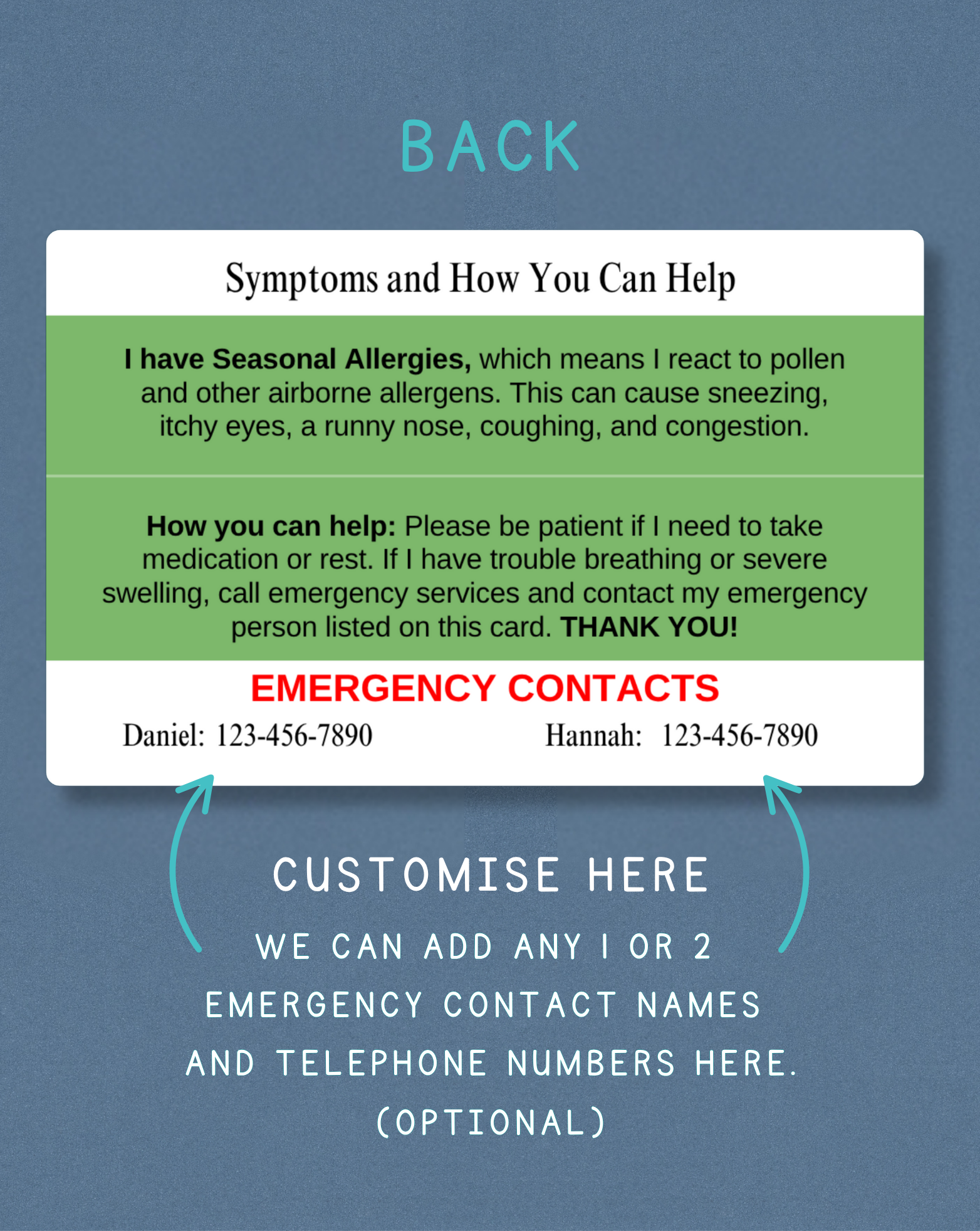 Seasonal Allergies Alert Card