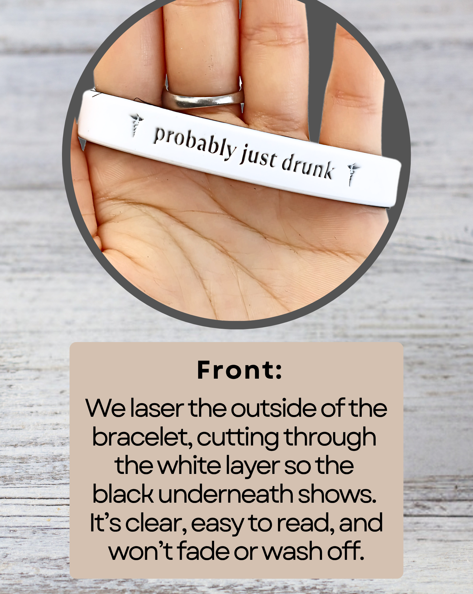 Probably Just Drunk - Funny Alert Bracelet