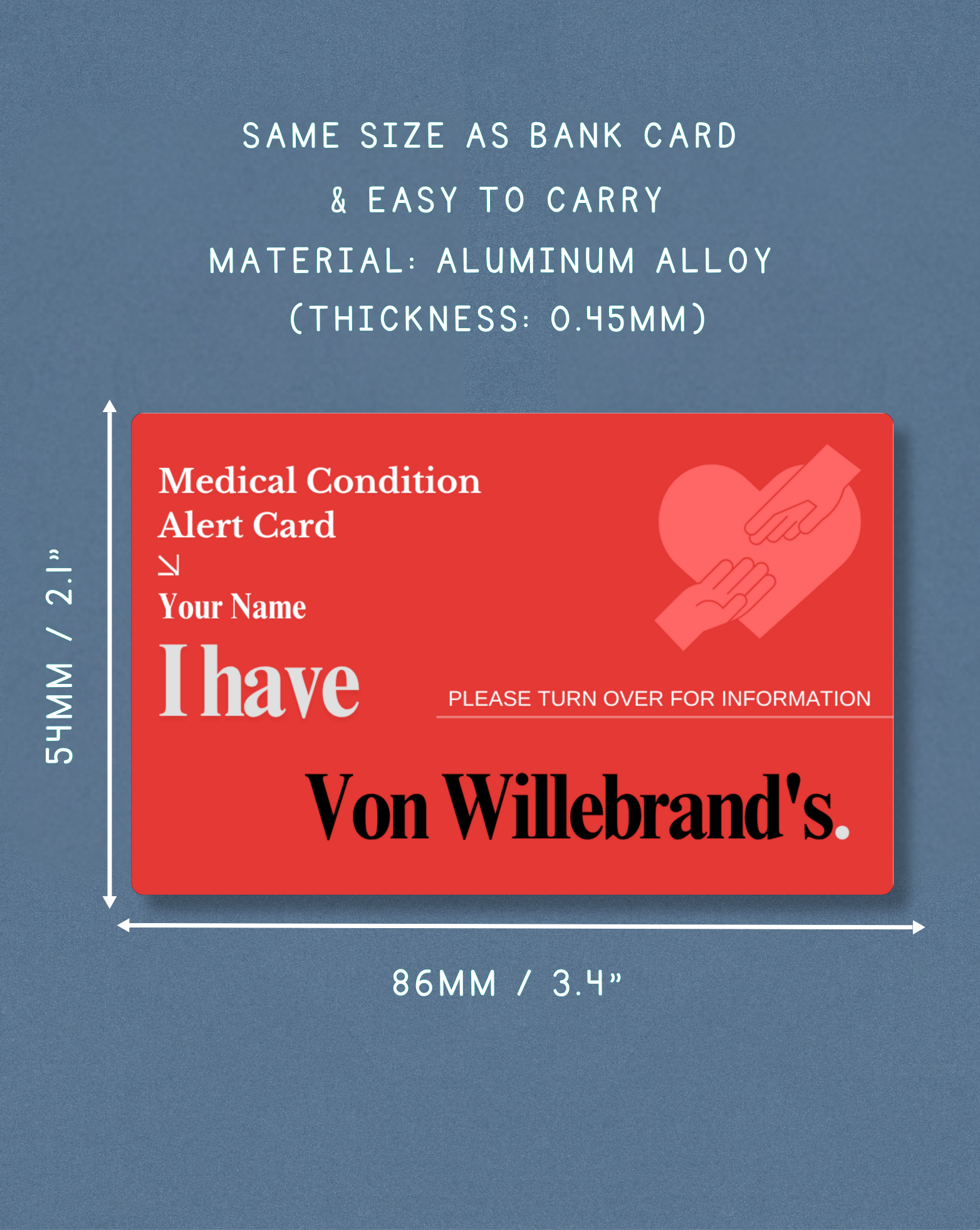 Von Willebrand’s Medical Alert Card