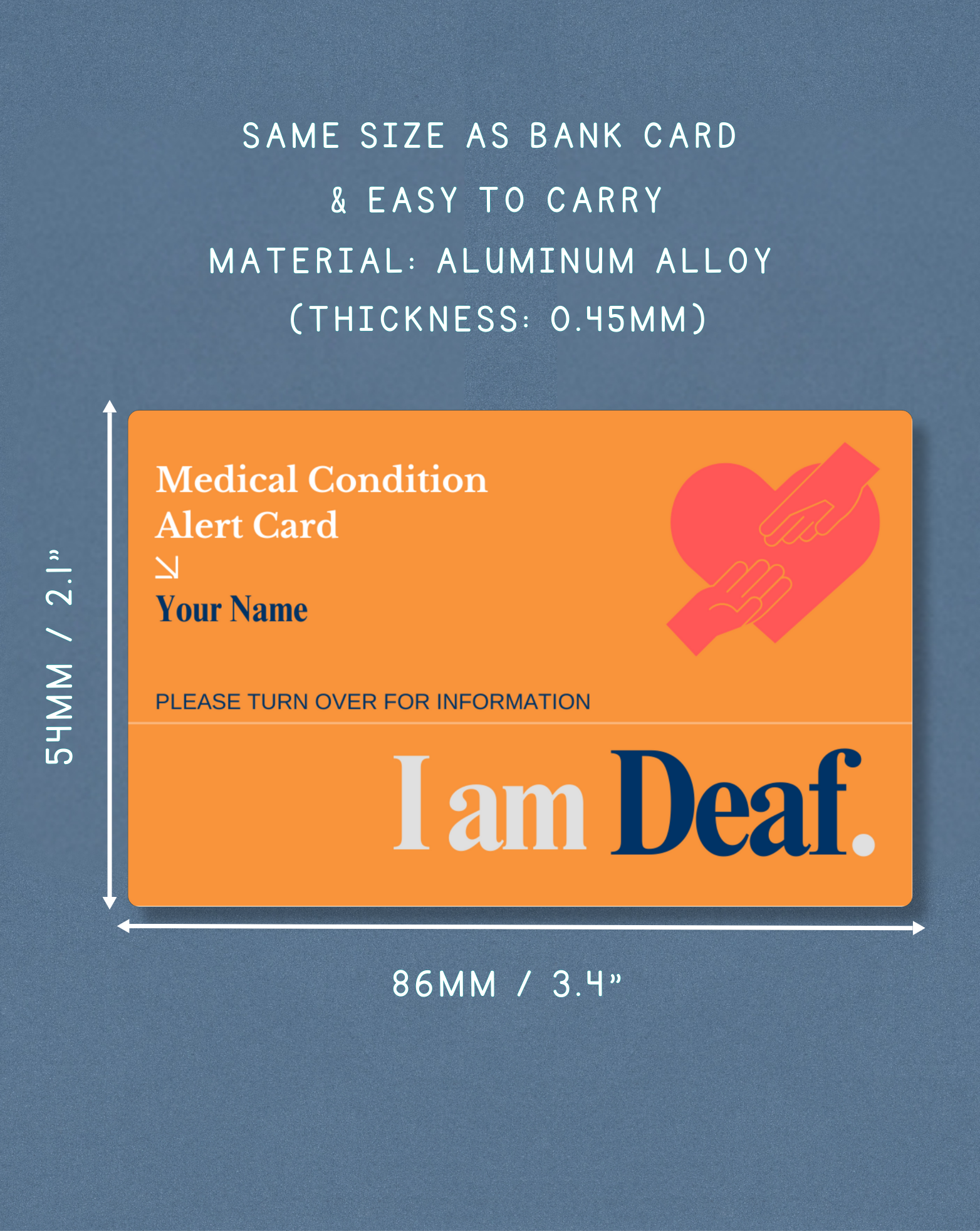 Deaf Medical Alert Card