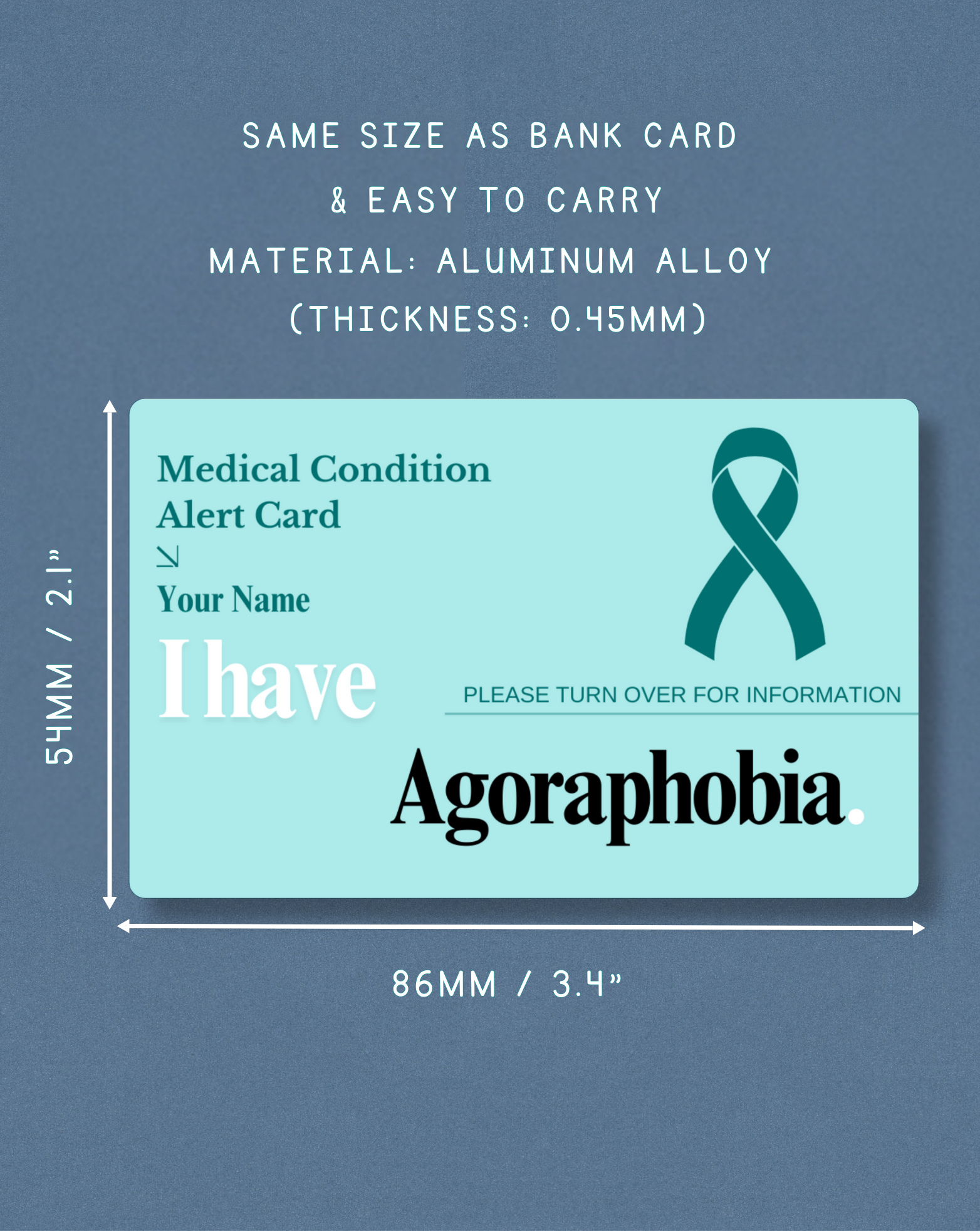 Agoraphobia Medical Alert Card