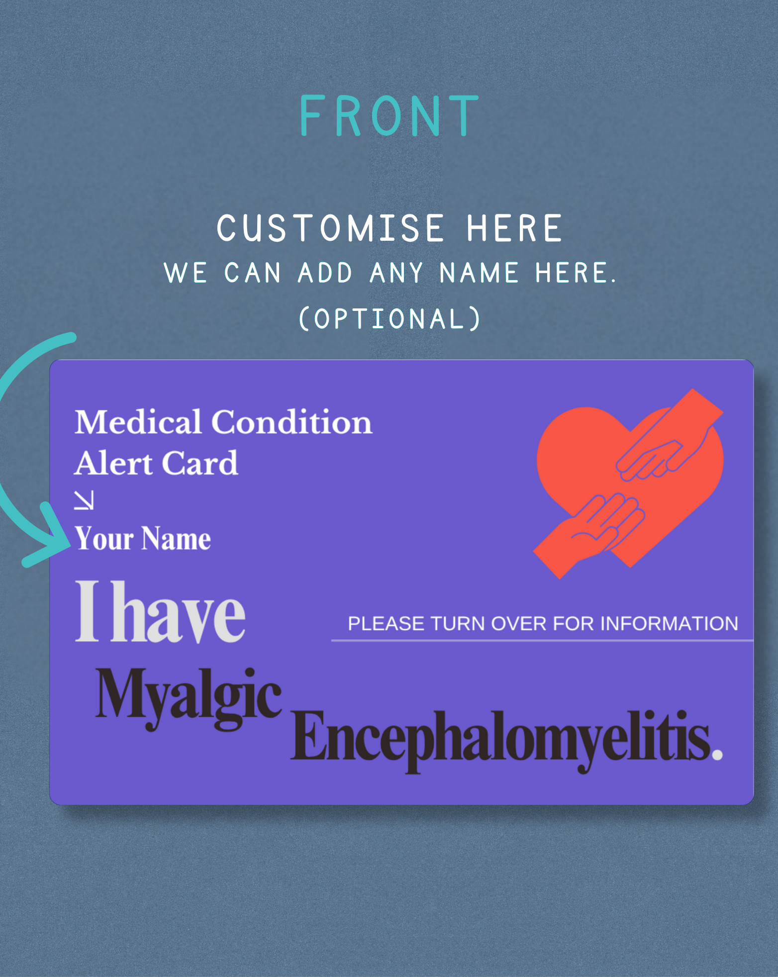 Myalgic Encephalomyelitis Medical Alert Card