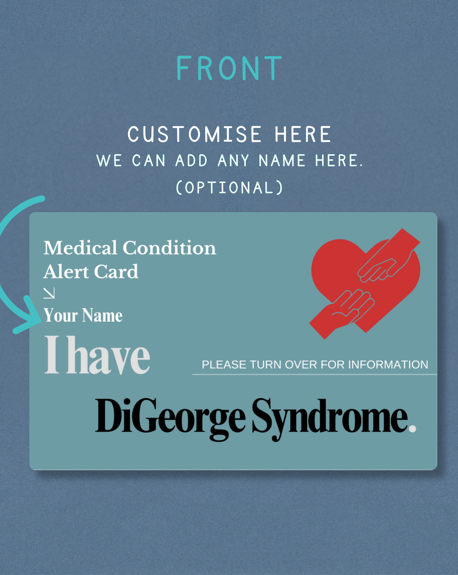 DiGeorge Syndrome Medical Alert Card