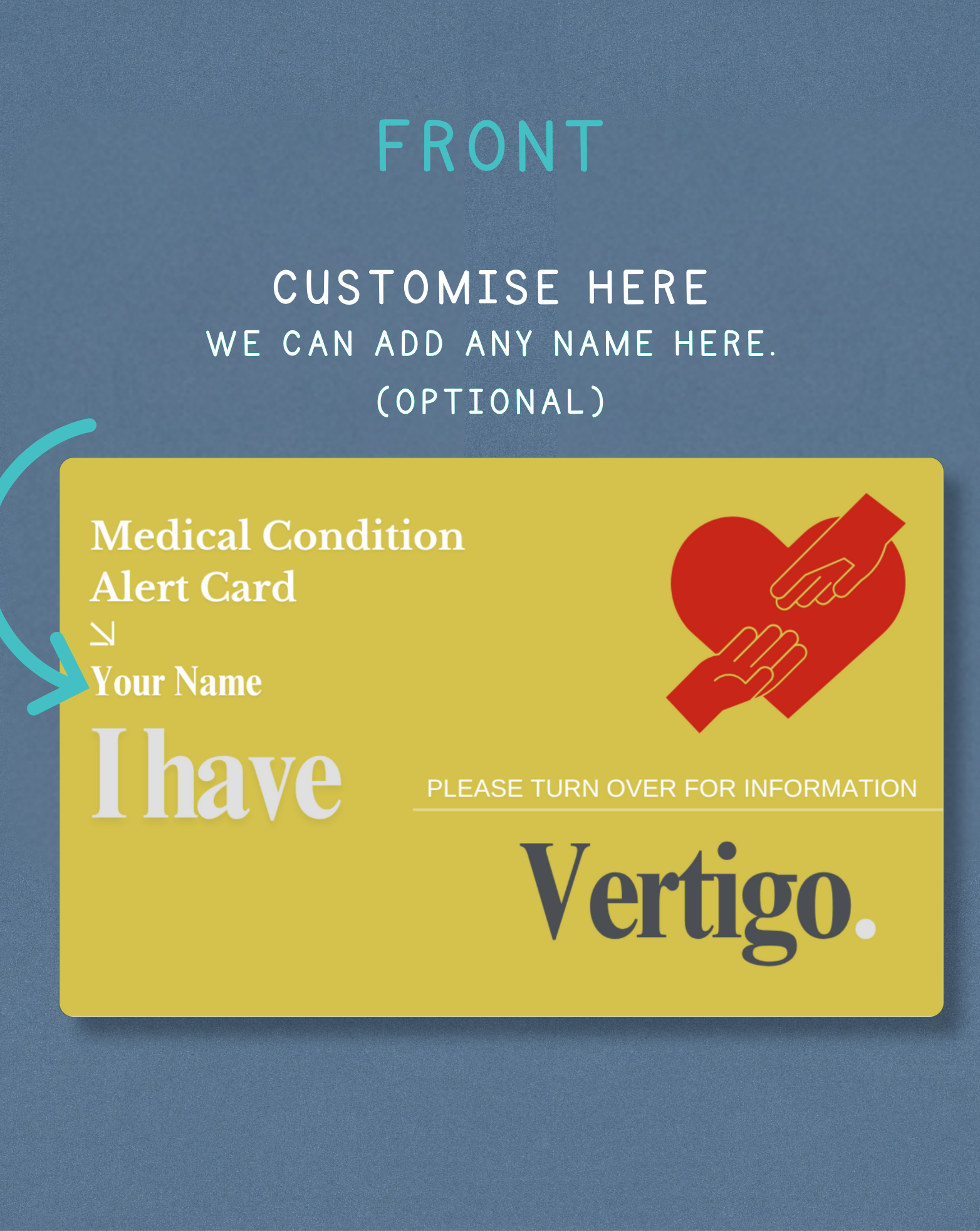 Vertigo Medical Alert Card