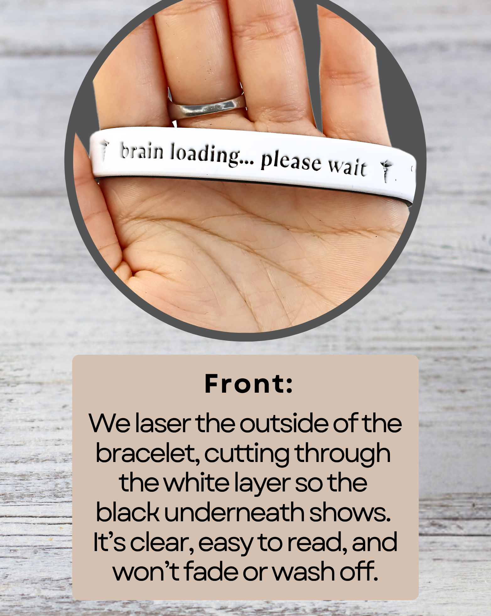 Brain Loading… Please Wait - Funny Alert Bracelet