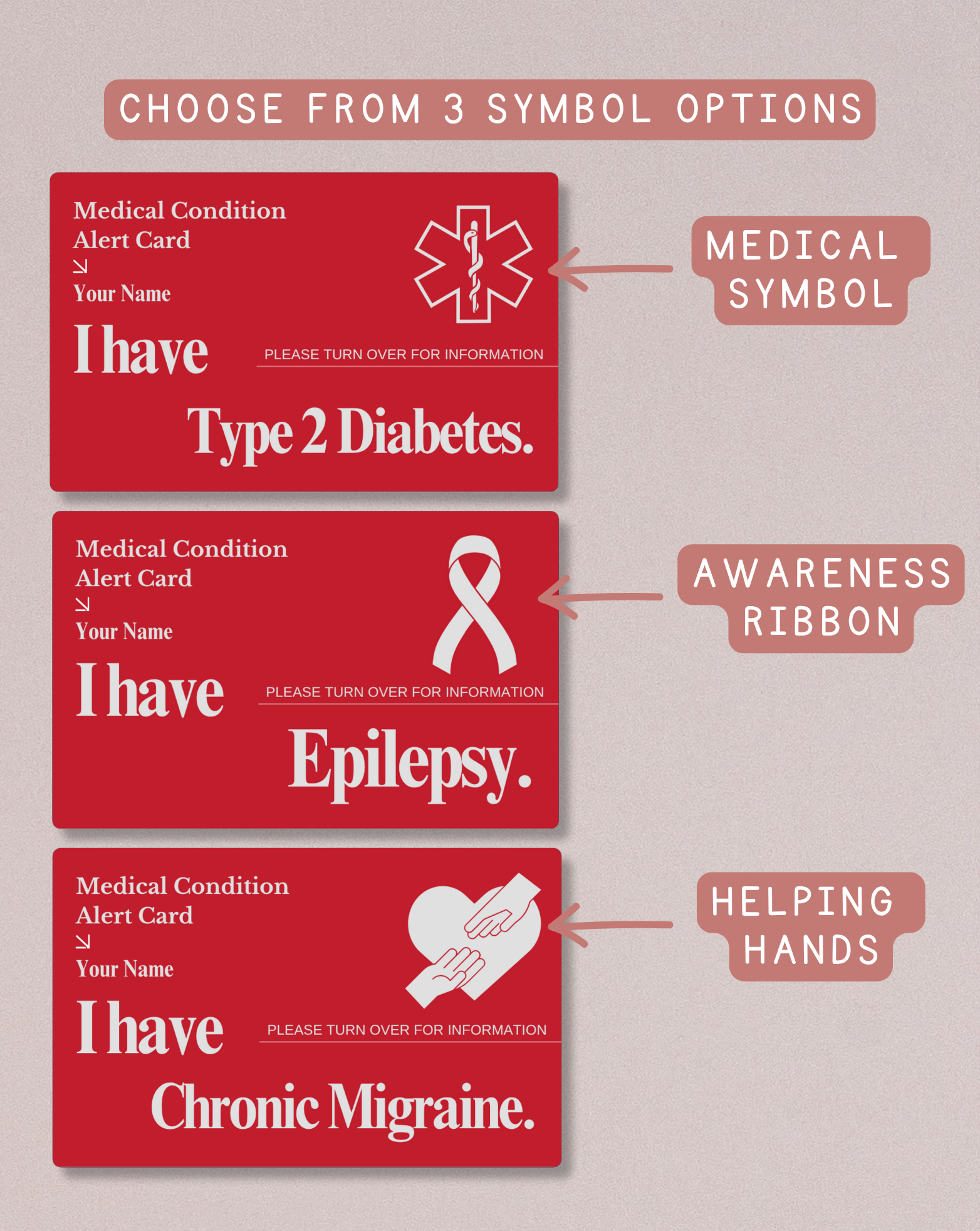 Custom Engraved Medical Alert Card - Red Aluminum